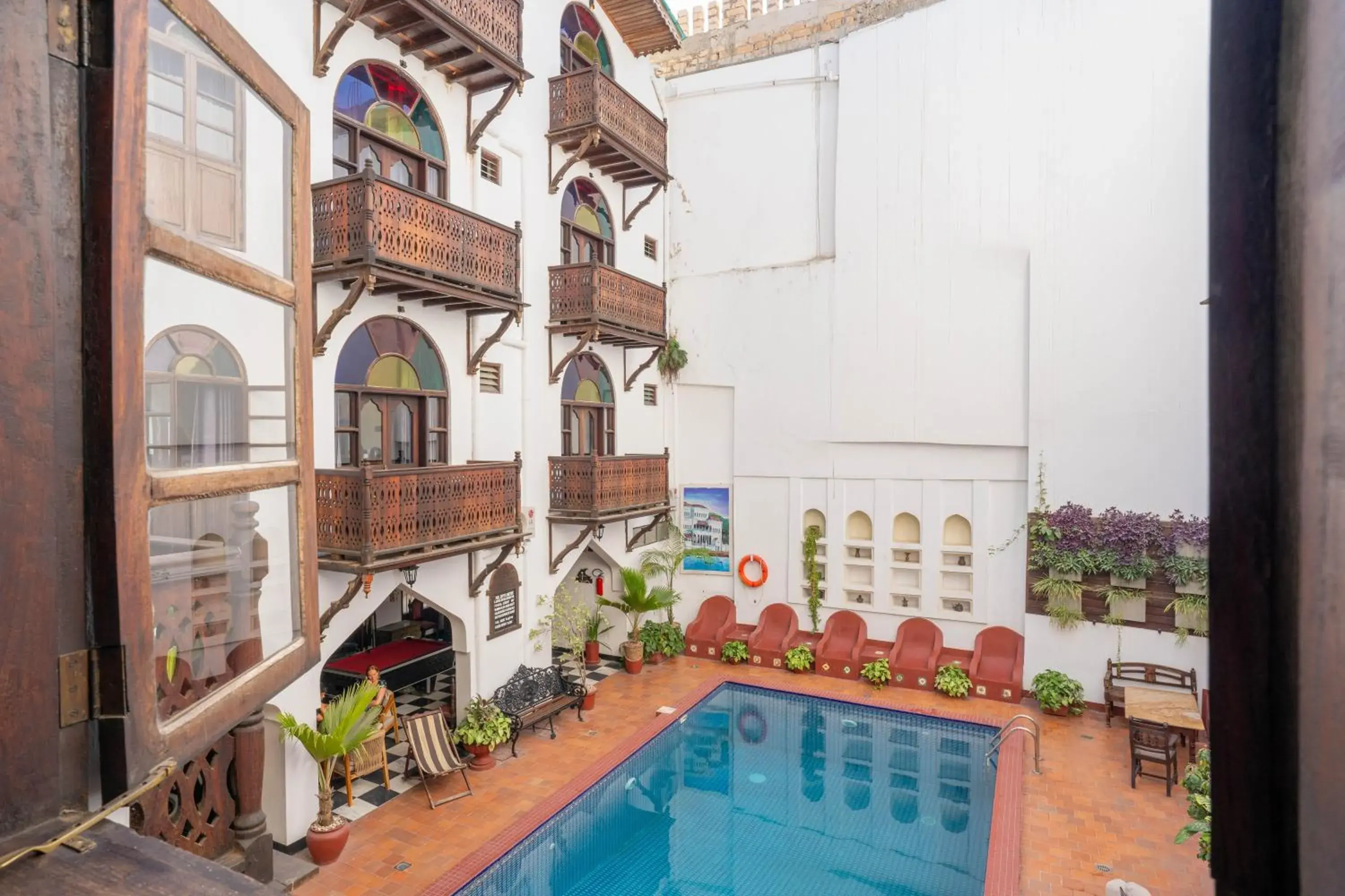 Pool view in Dhow Palace Hotel Pool view in Dhow Palace Hotel