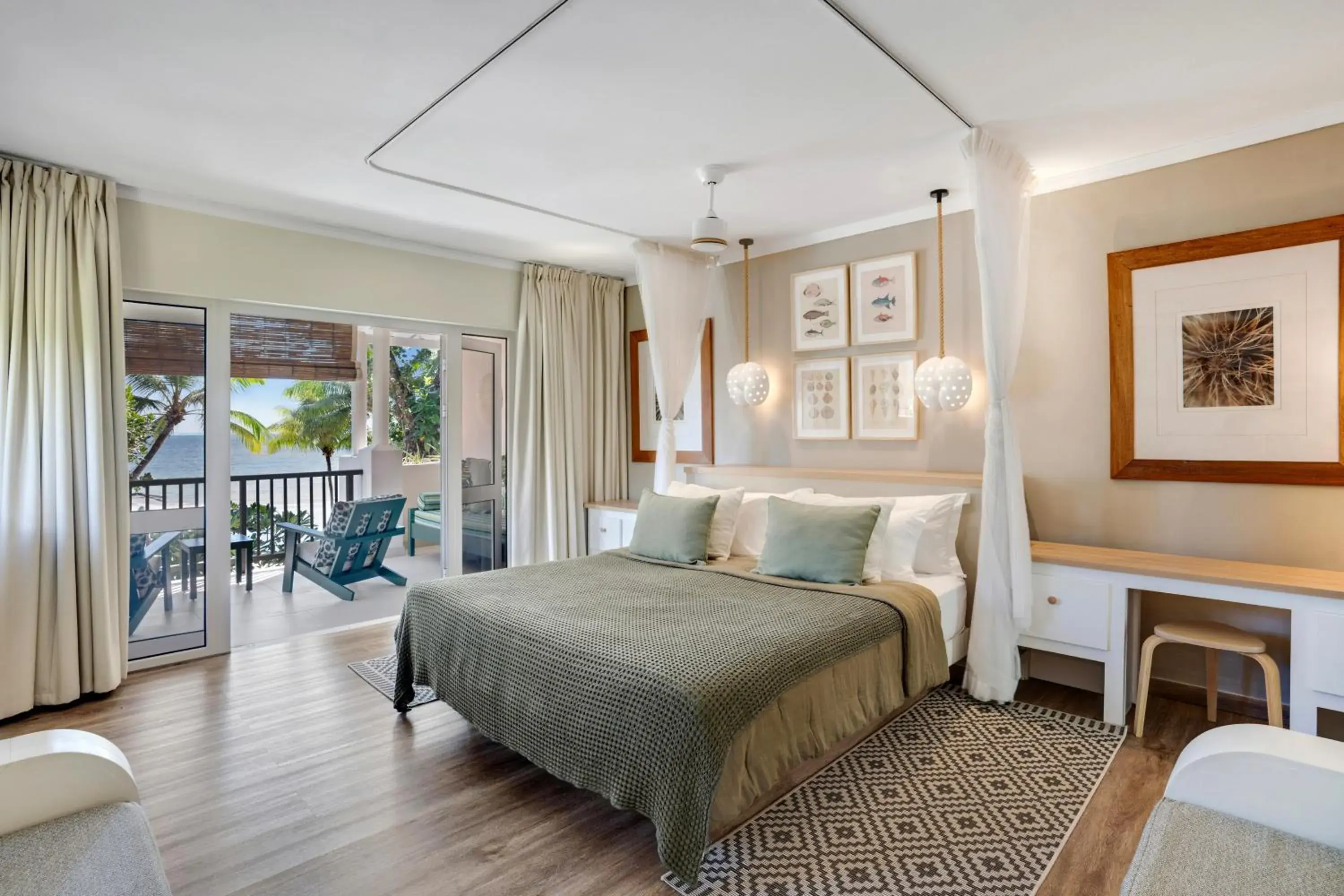 Balcony/Terrace, Bed in Indian Ocean Lodge Balcony/Terrace, Bed in Indian Ocean Lodge