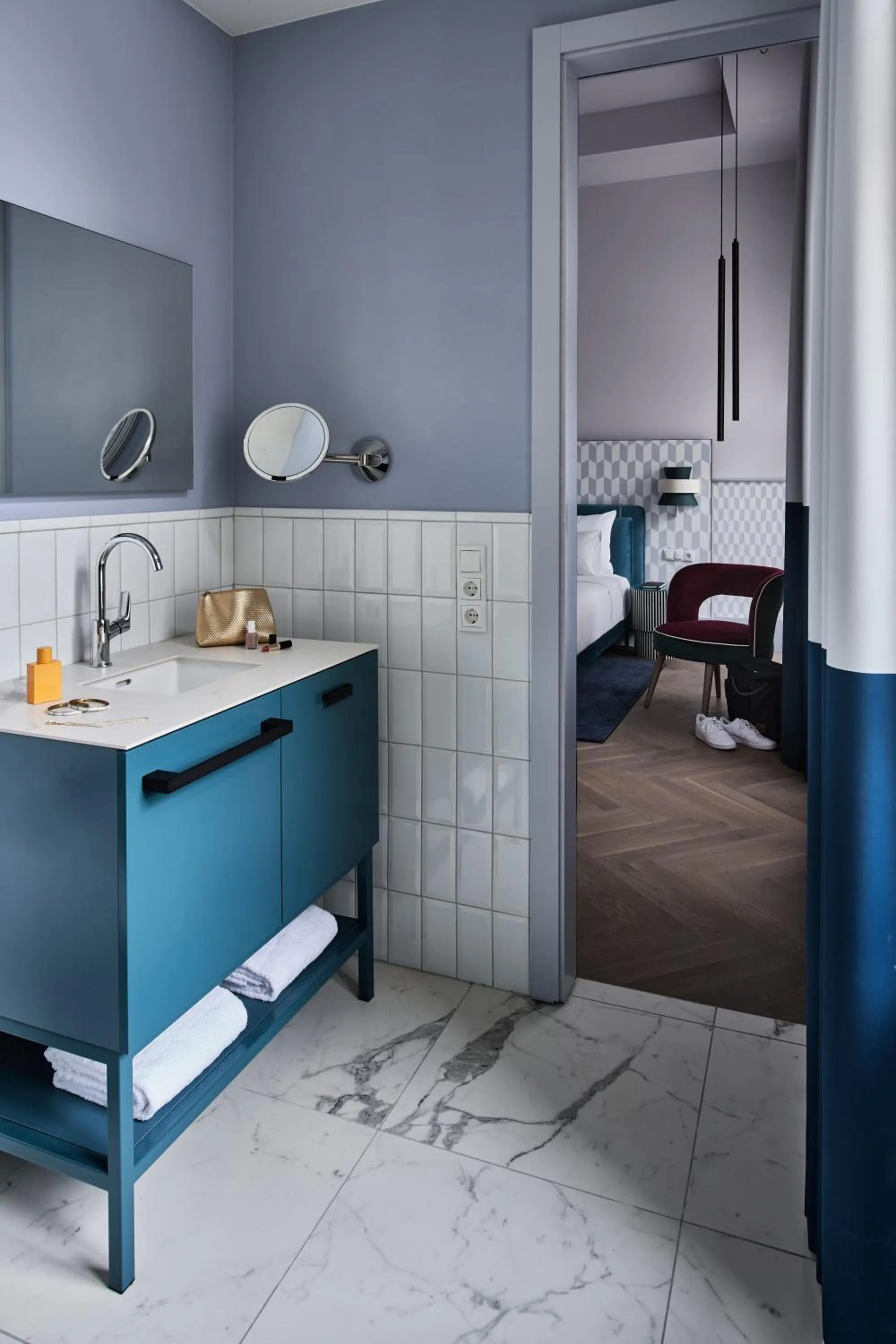 Bathroom, Bed in Falkensteiner Boutique Hotel Prague