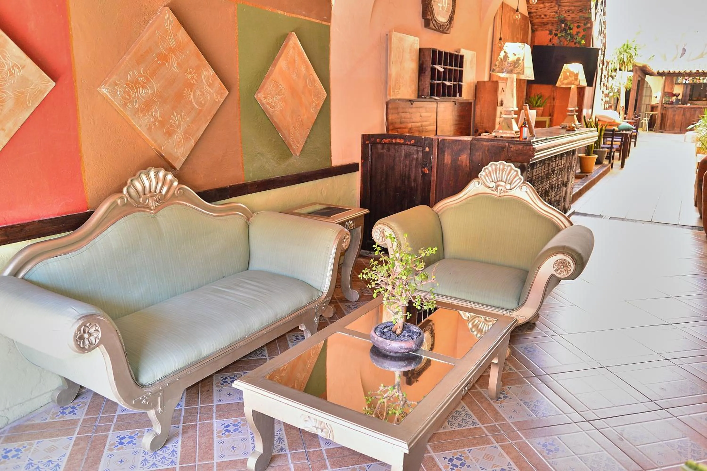 Seating area in Hotel Mesones 49