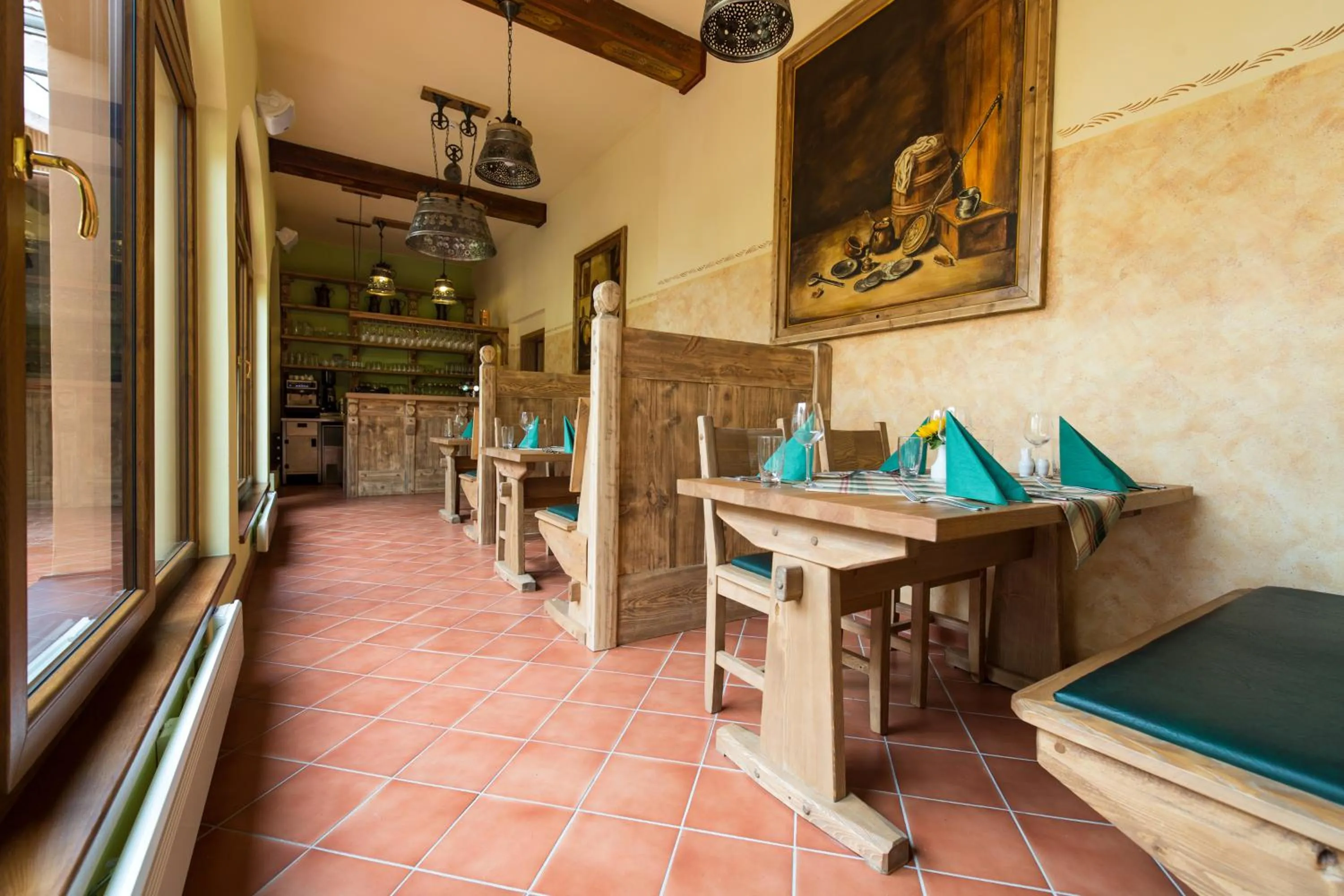 Breakfast in Hotel Selsky Dvur - Bohemian Village Courtyard