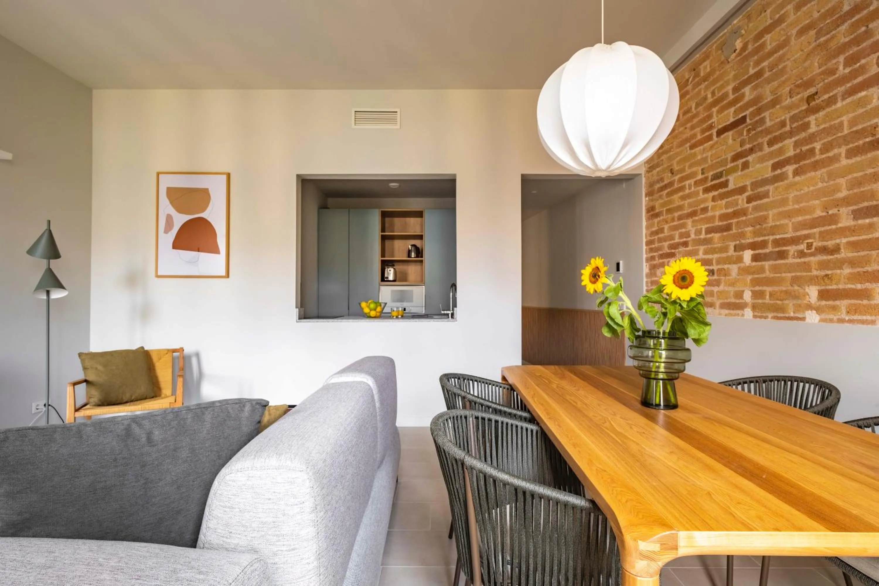 Living room in Aspasios Garden Apartments