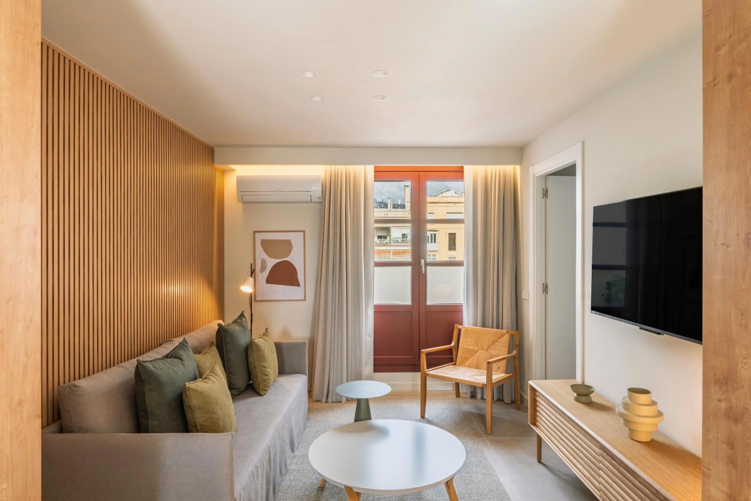 Living room in Aspasios Garden Apartments