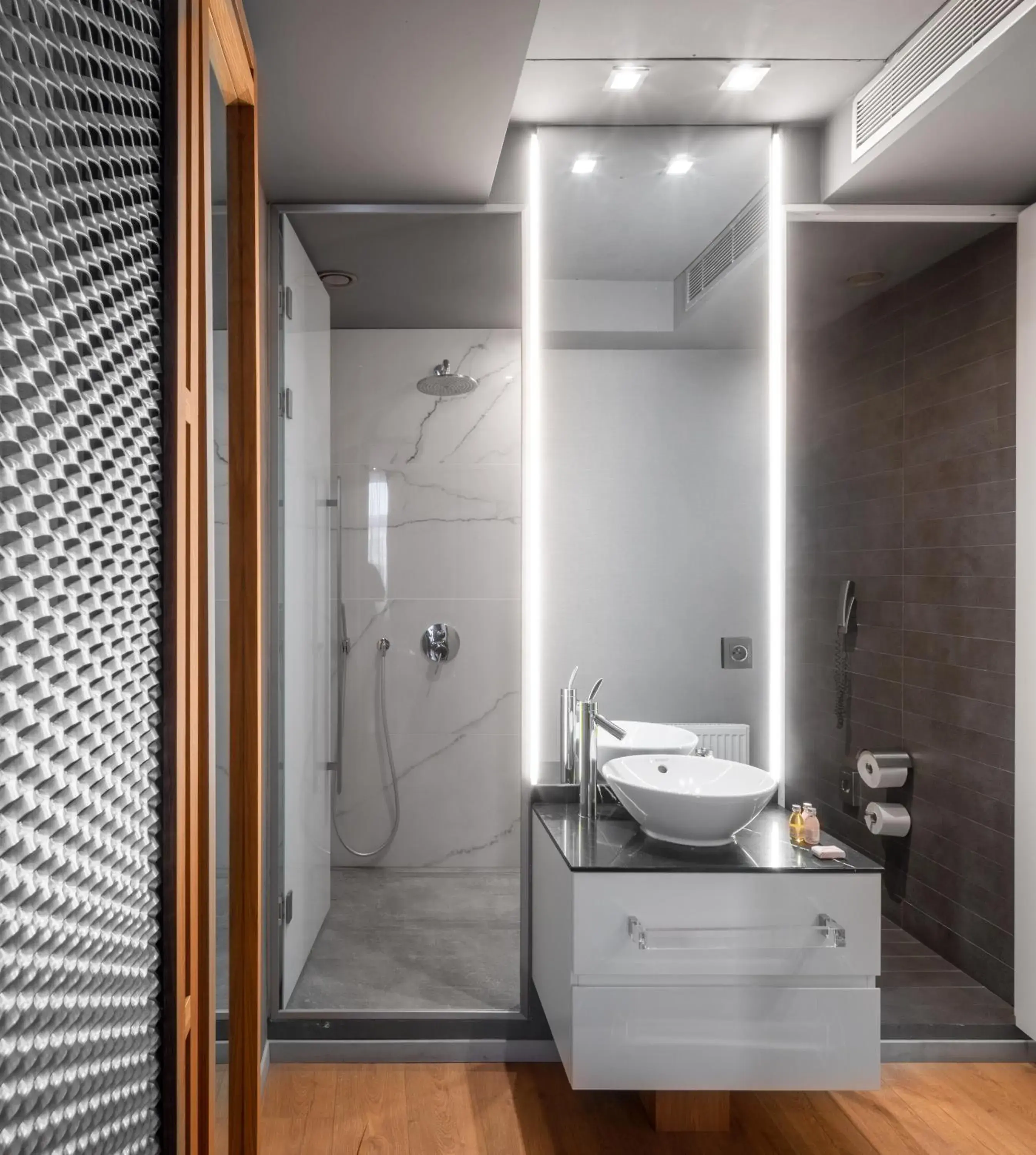 Shower in 987 Design Prague Hotel Shower in 987 Design Prague Hotel