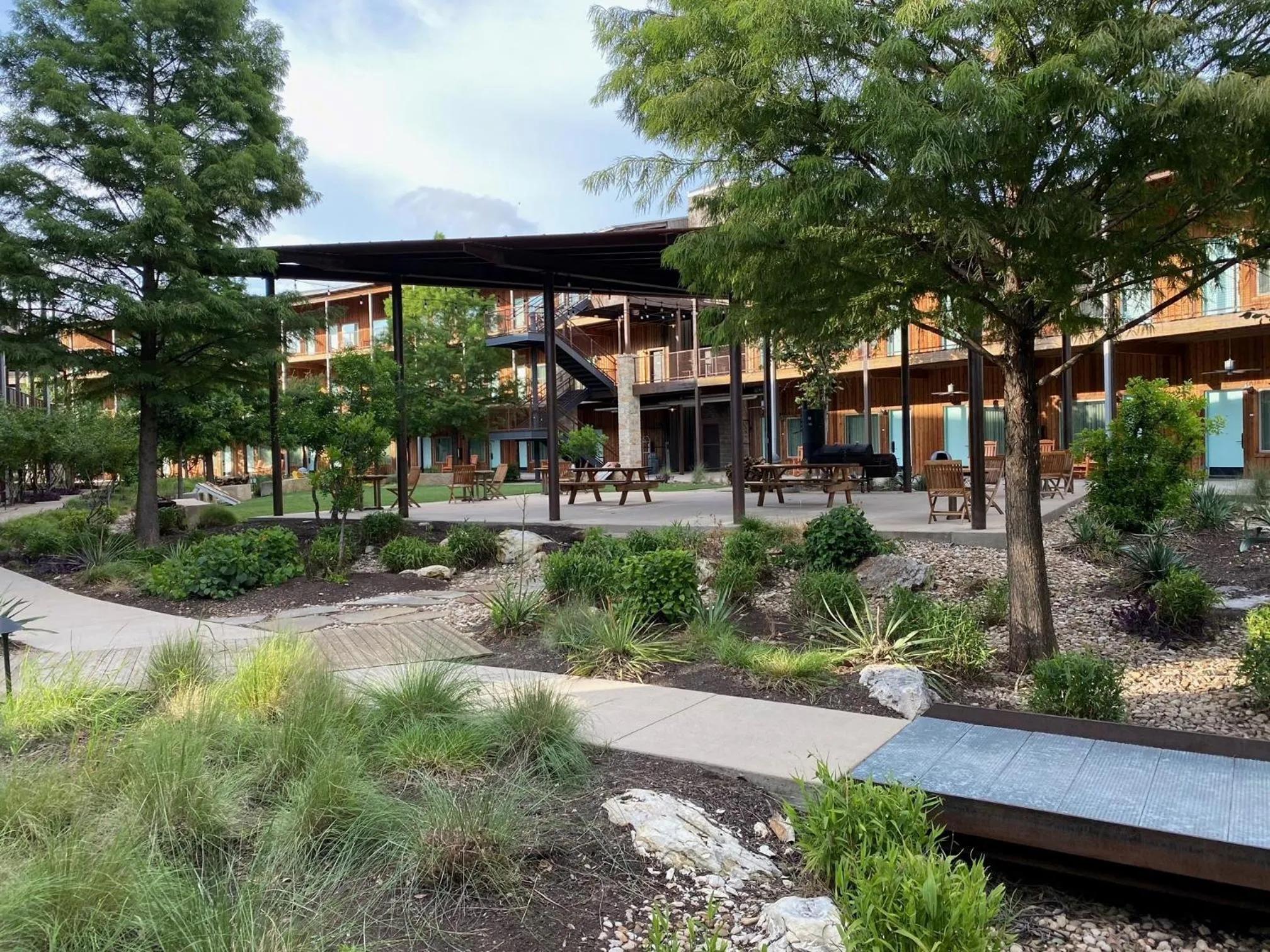 Inner courtyard view in Lone Star Court, by Valencia Hotel Collection