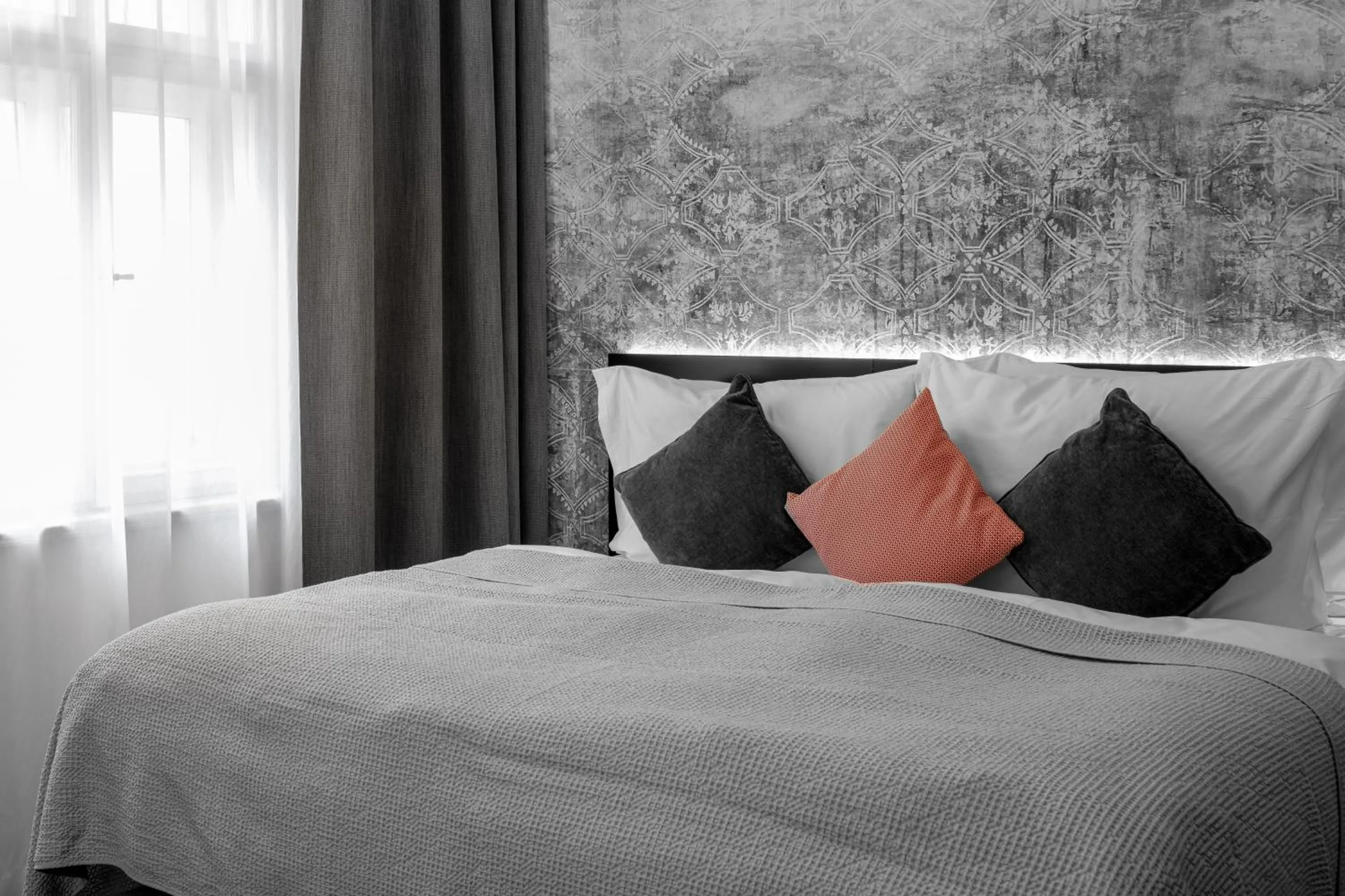 Bed in THE MANES Boutique Hotel Prague