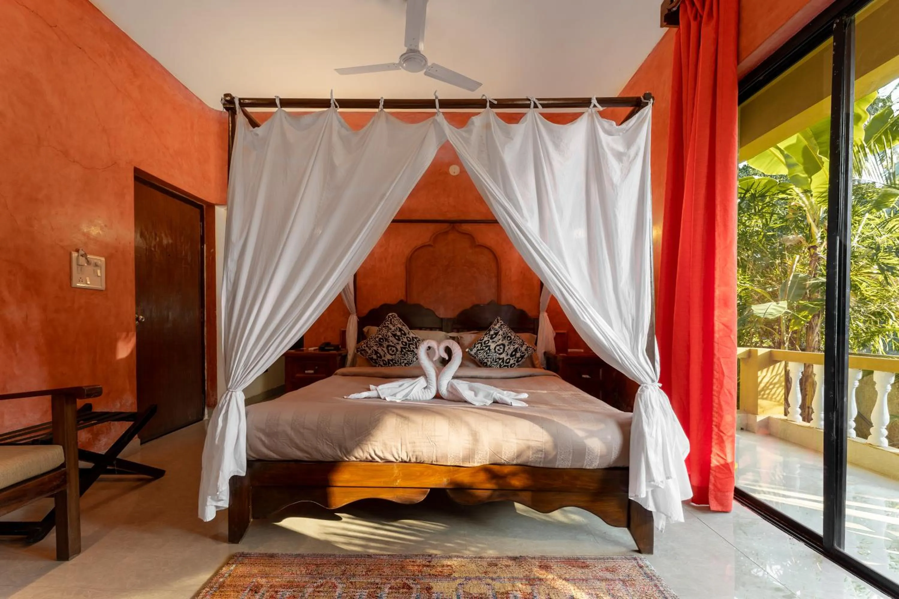 Bedroom, Bed in juSTa Morjim Beach Resort Goa - 80 Steps from Morjim Beach