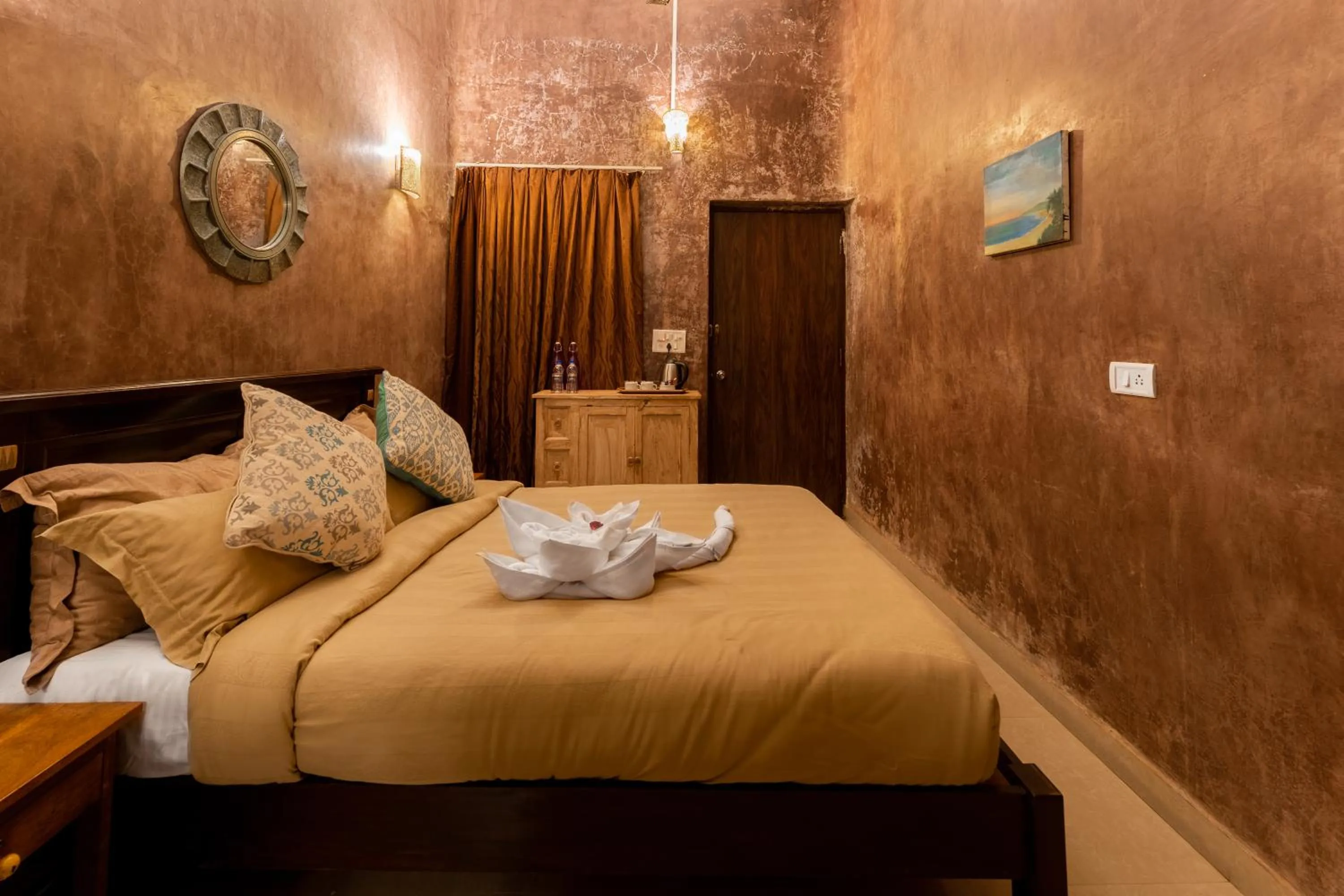 Bed in juSTa Morjim Beach Resort Goa - 80 Steps from Morjim Beach