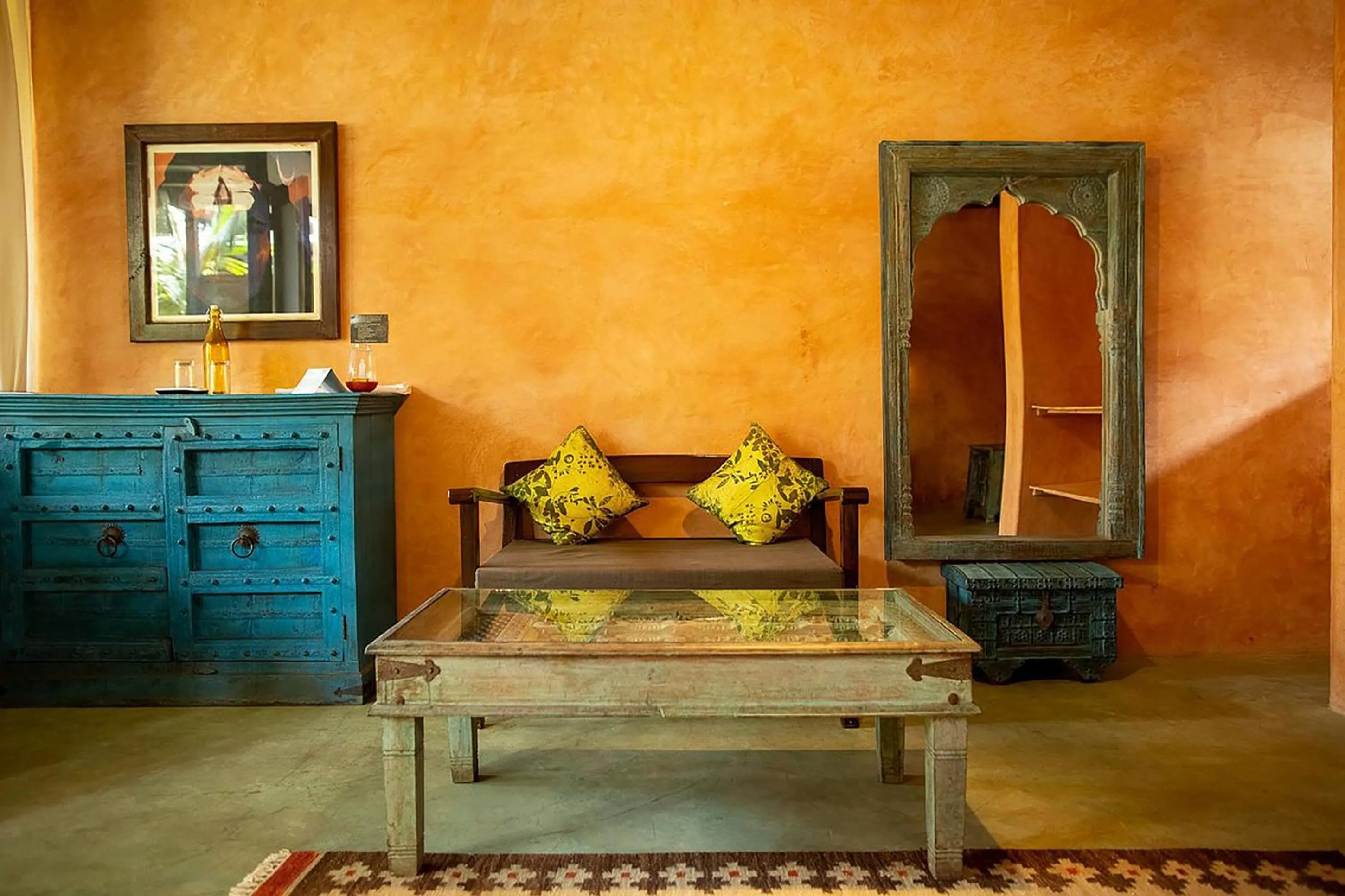 Lobby or reception in juSTa Morjim Beach Resort Goa - 80 Steps from Morjim Beach