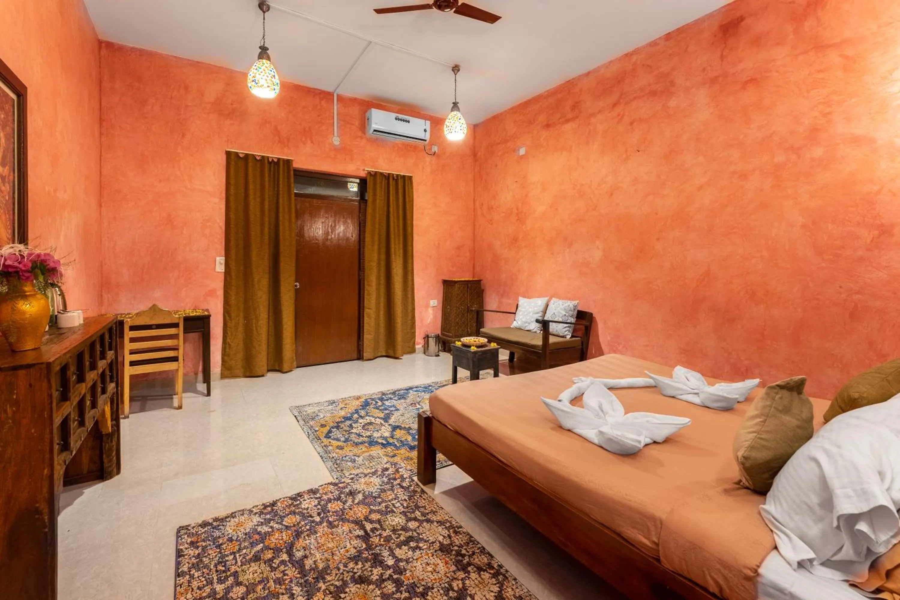 Bedroom, Bed in juSTa Morjim Beach Resort Goa - 80 Steps from Morjim Beach