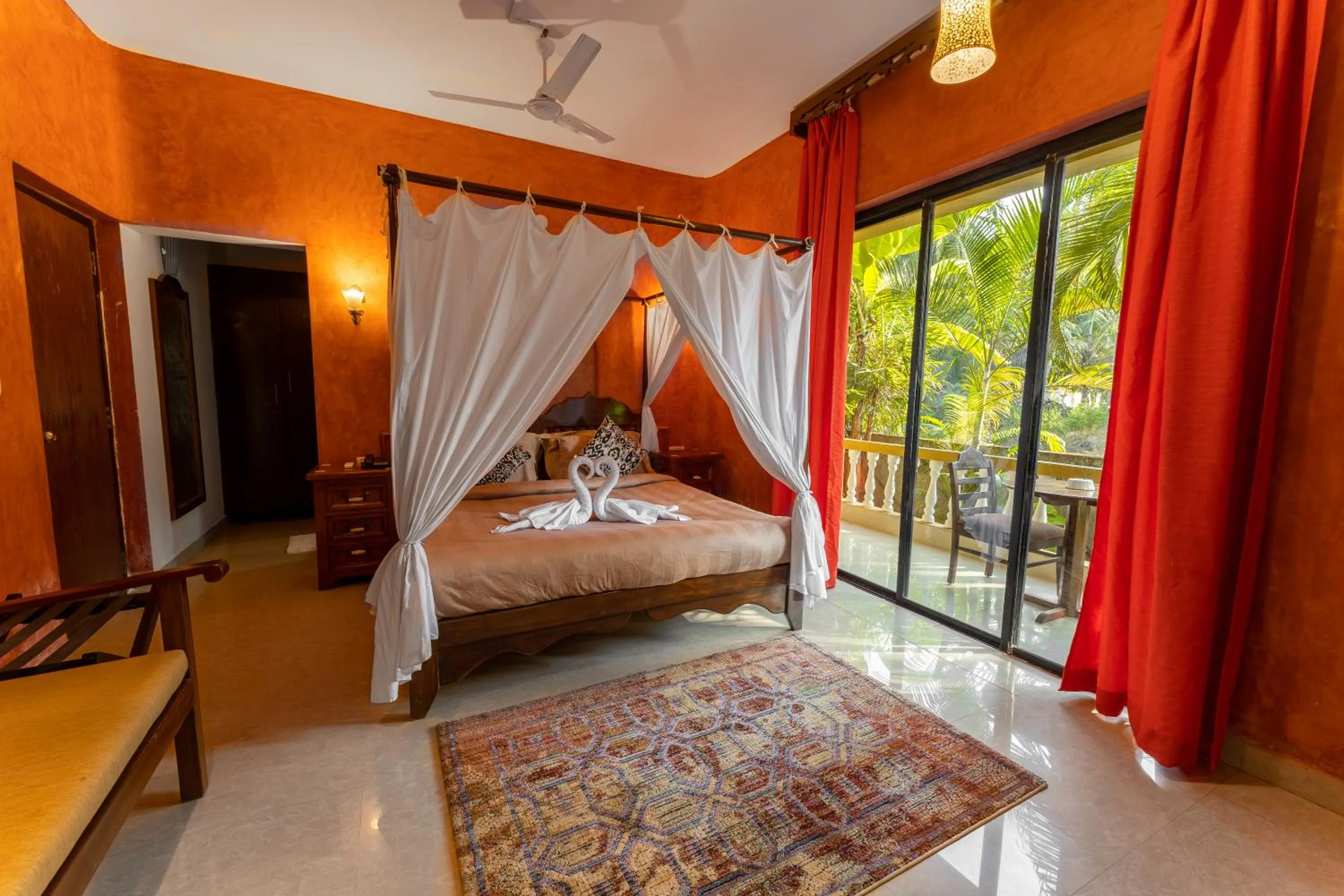 Bedroom, Bed in juSTa Morjim Beach Resort Goa - 80 Steps from Morjim Beach