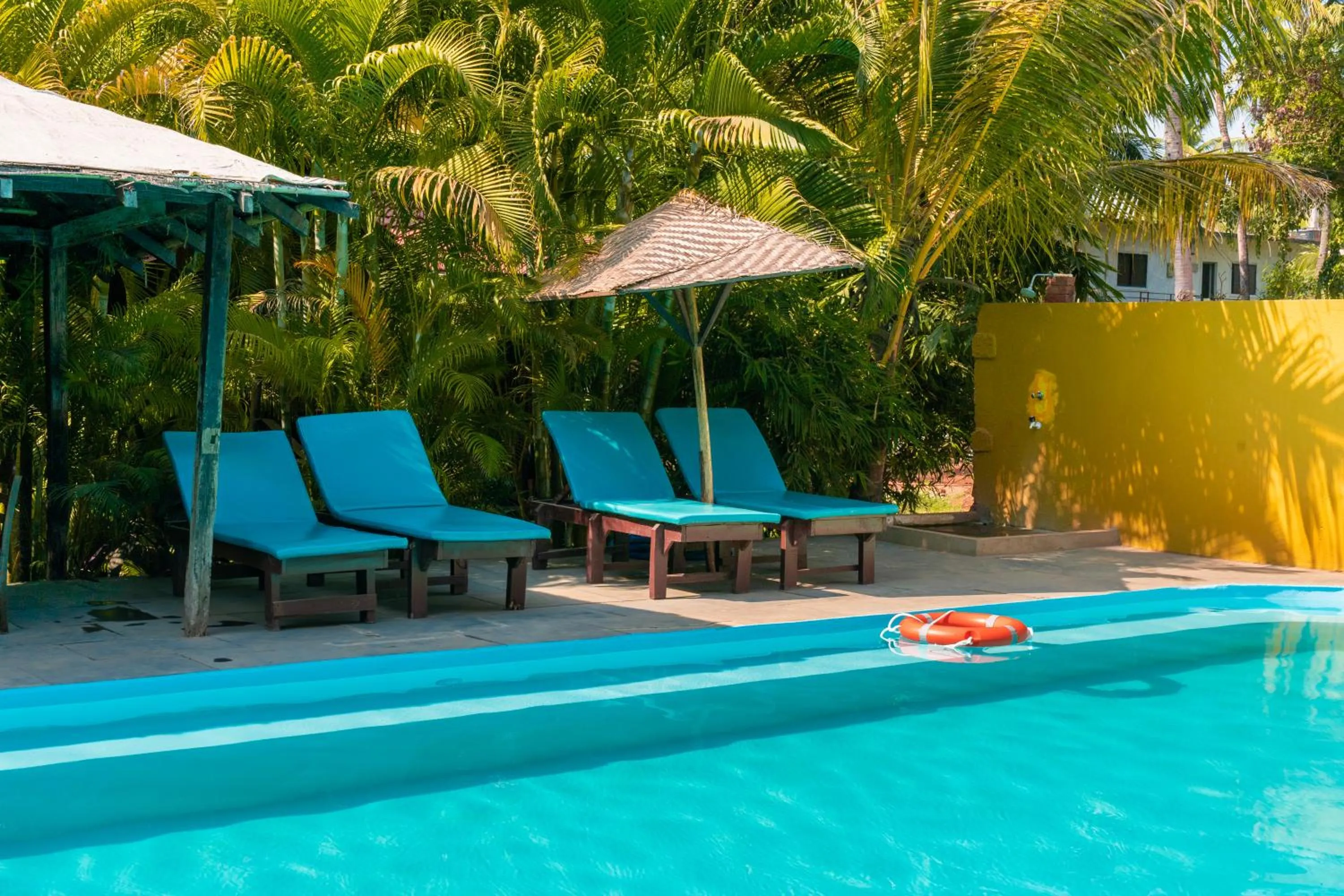 Swimming pool in juSTa Morjim Beach Resort Goa - 80 Steps from Morjim Beach