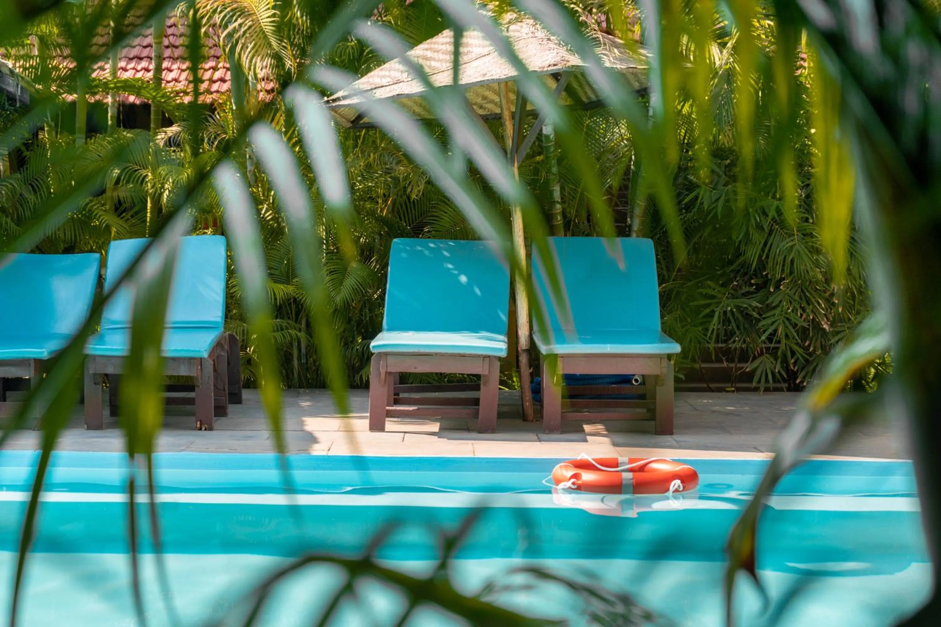 Swimming pool in juSTa Morjim Beach Resort Goa - 80 Steps from Morjim Beach