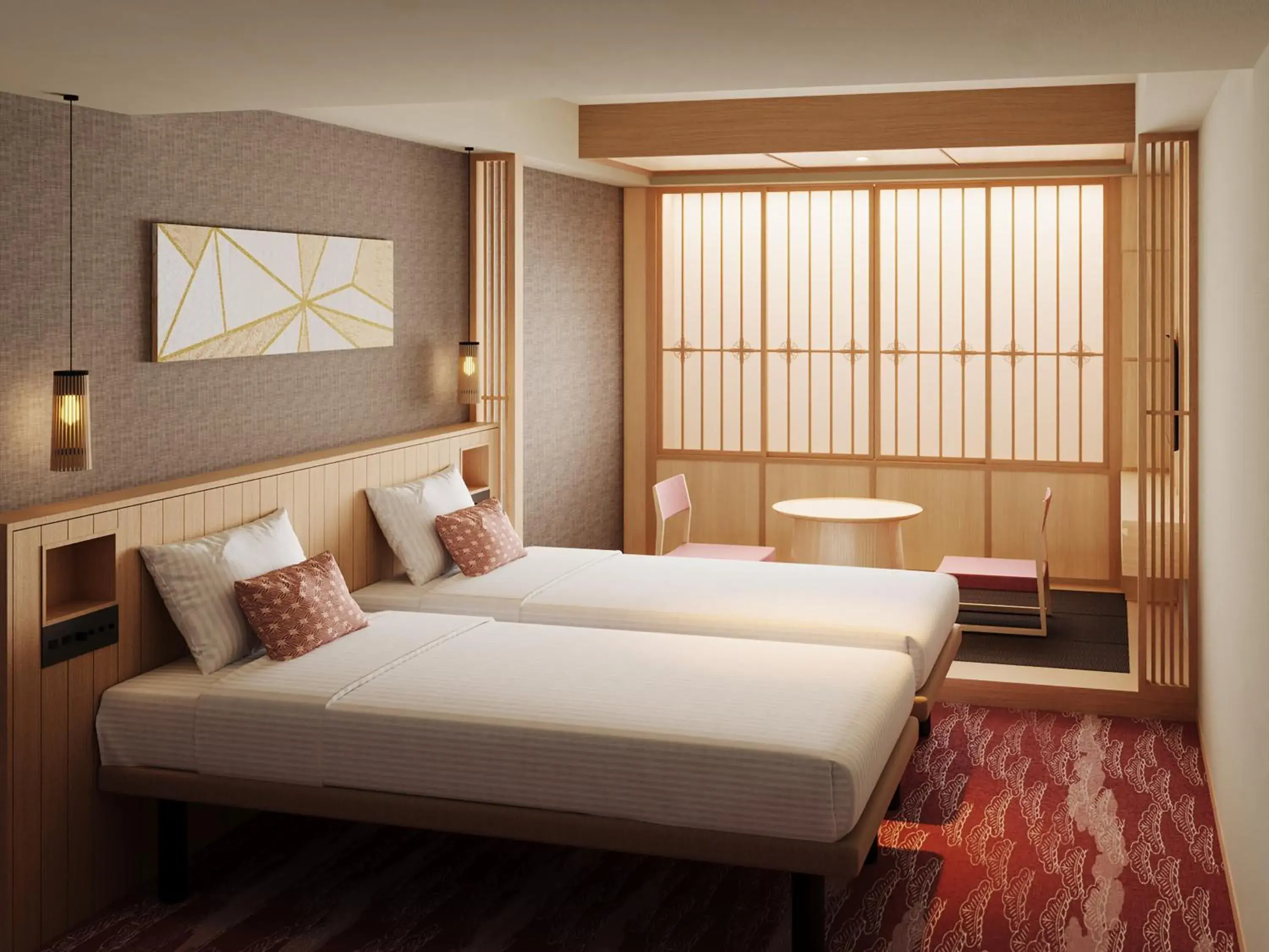 Deluxe Twin Room (with Futon from 3 Adults ) – Non-Smoking - single occupancy in Mitsui Garden Hotel Kyoto Shinmachi Bettei Deluxe Twin Room (with Futon from 3 Adults ) – Non-Smoking - single occupancy in Mitsui Garden Hotel Kyoto Shinmachi Bettei