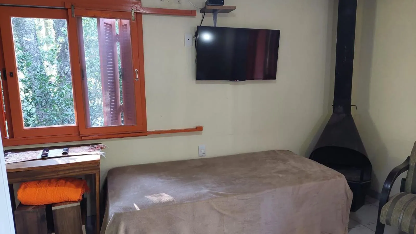 Bed in Pousada da Chacara