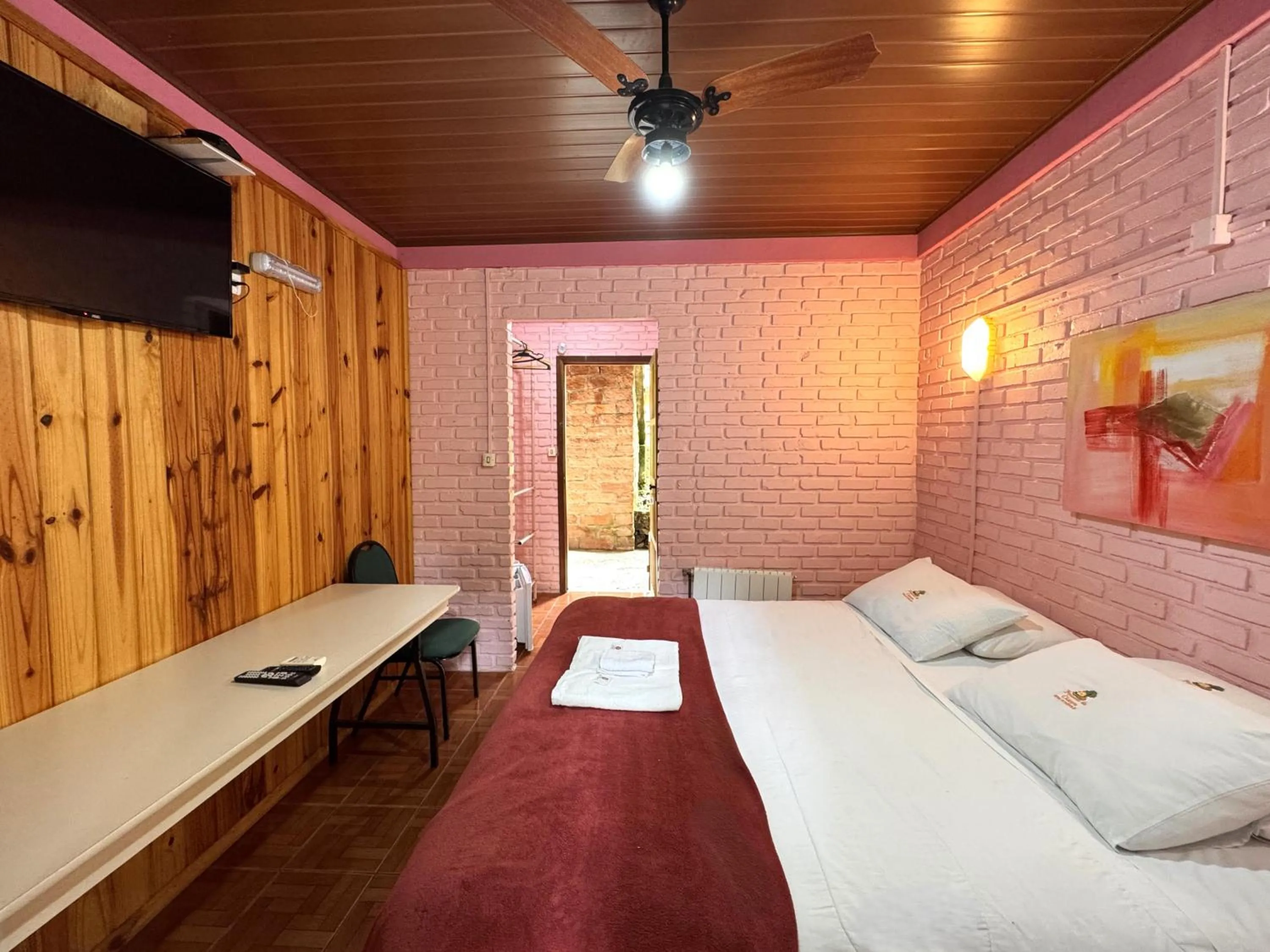 Bed in Pousada da Chacara