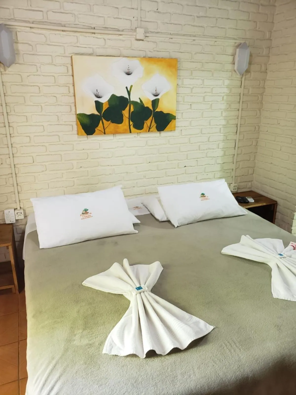 Bed in Pousada da Chacara