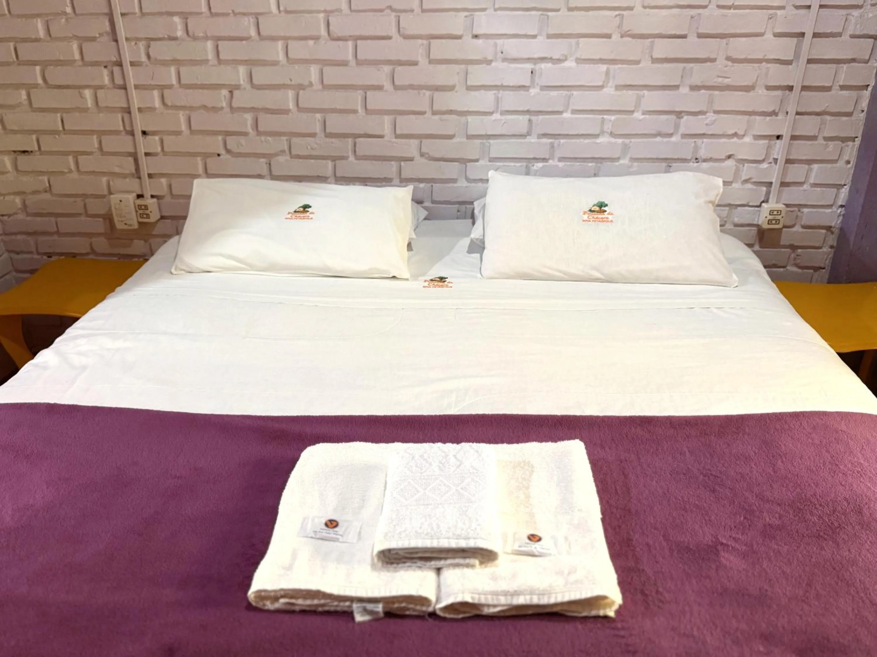 Bed in Pousada da Chacara