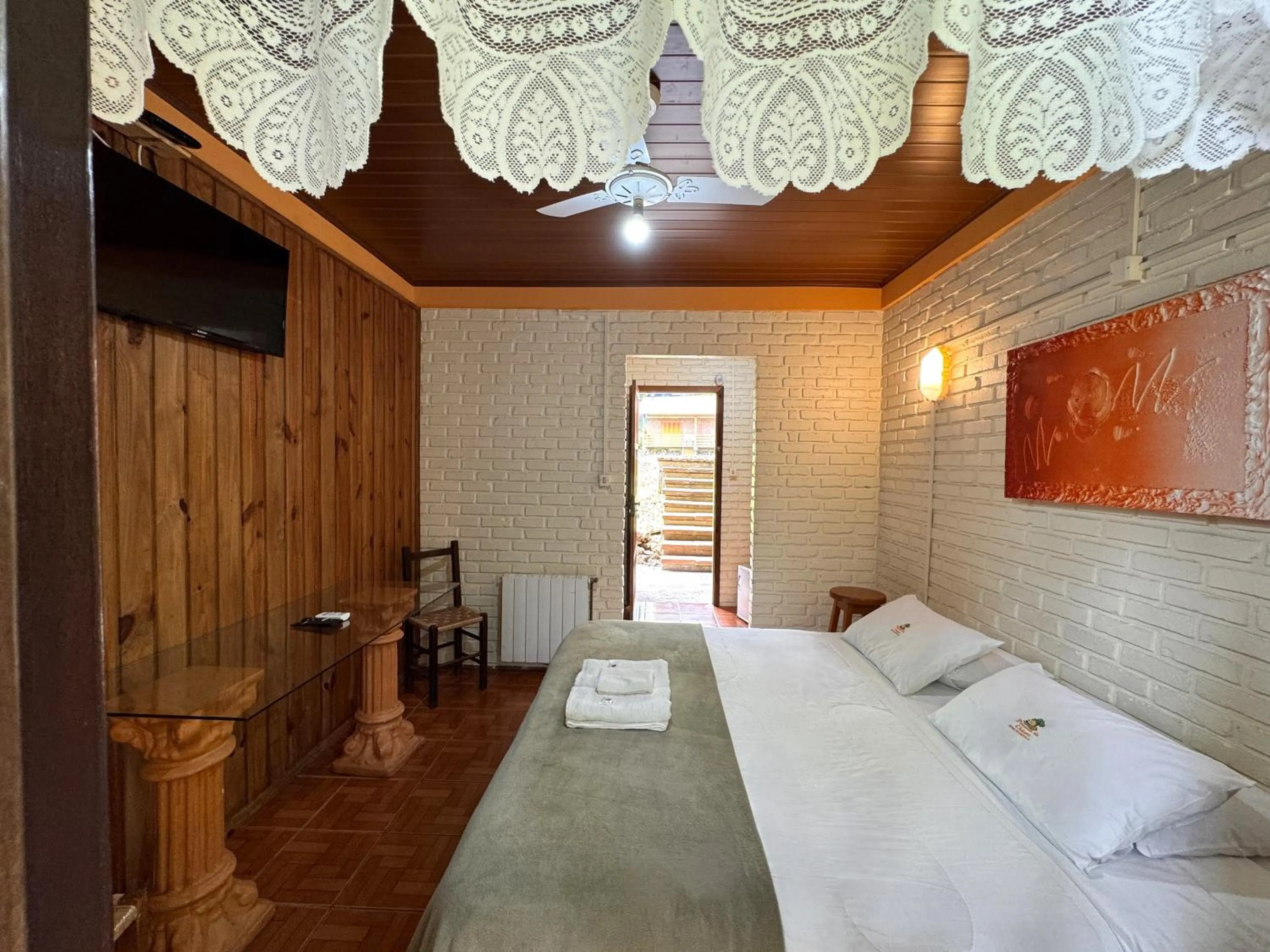 Bed in Pousada da Chacara