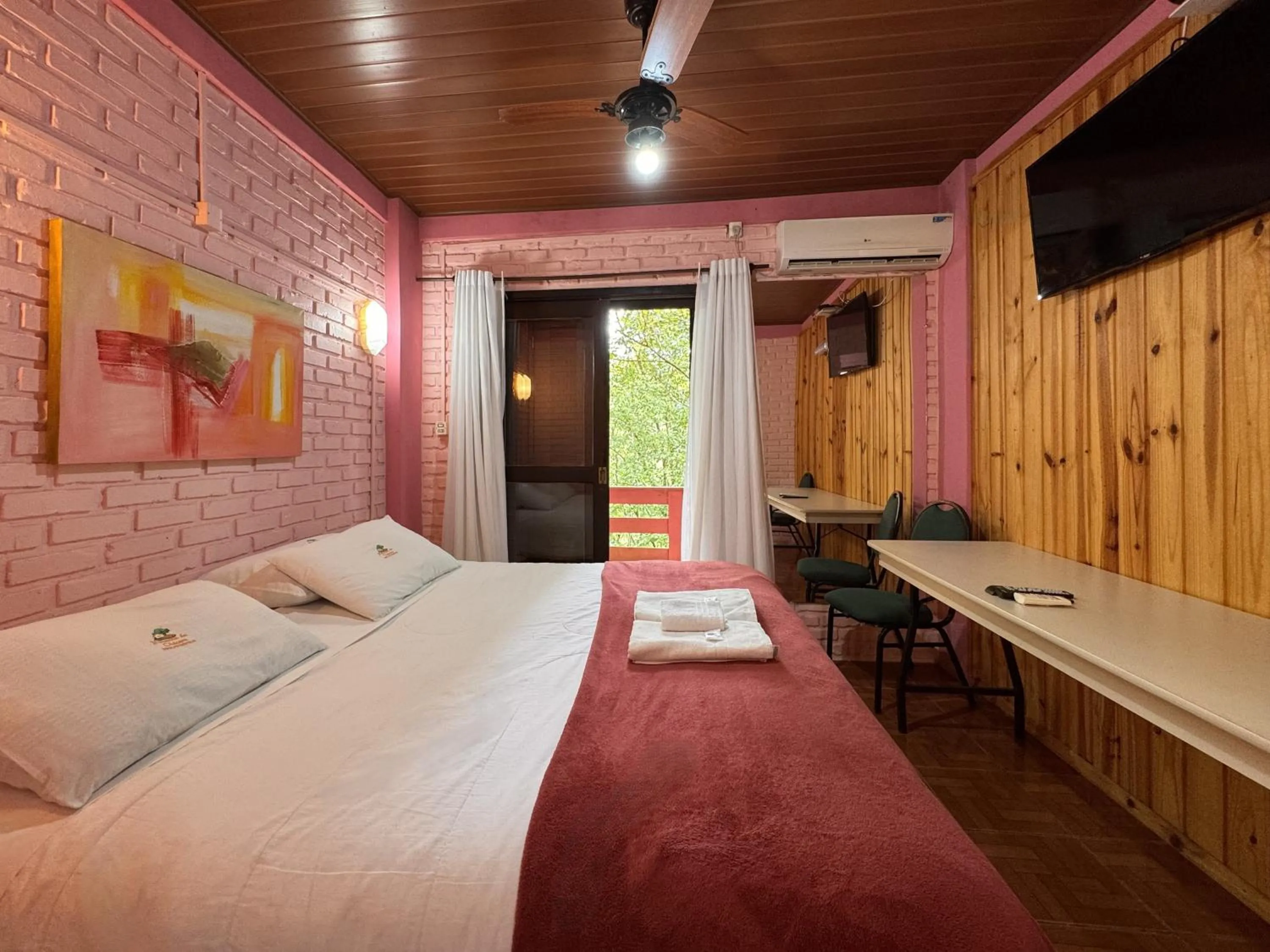 Bed in Pousada da Chacara