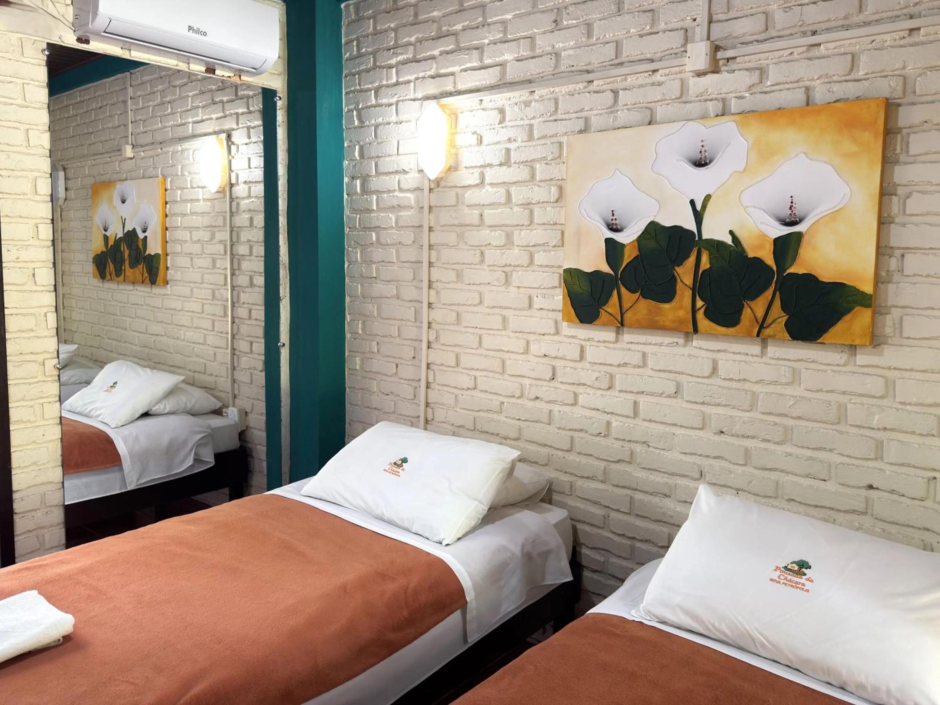 Bed in Pousada da Chacara