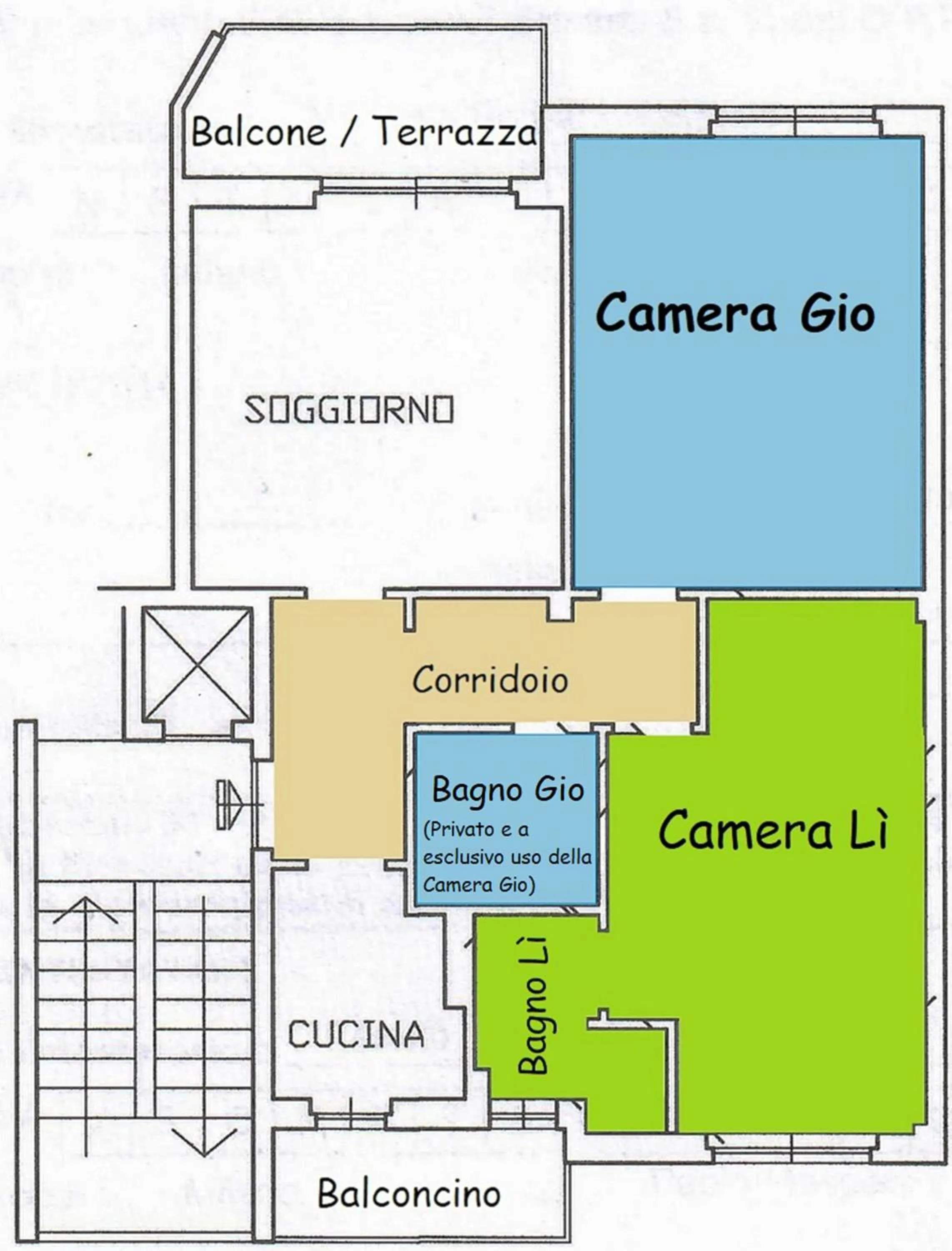 Floor plan in B&B Giolì