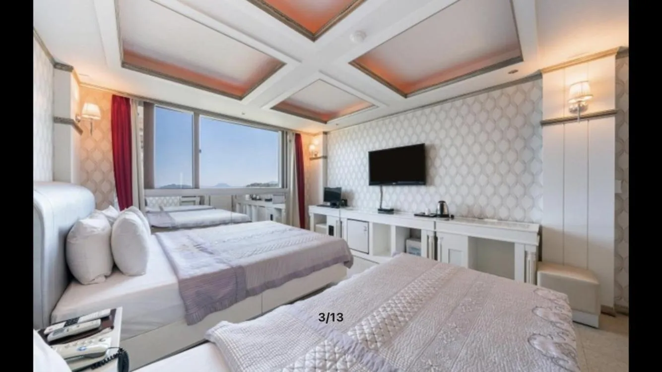 Bed in Yeosu Beach Hotel