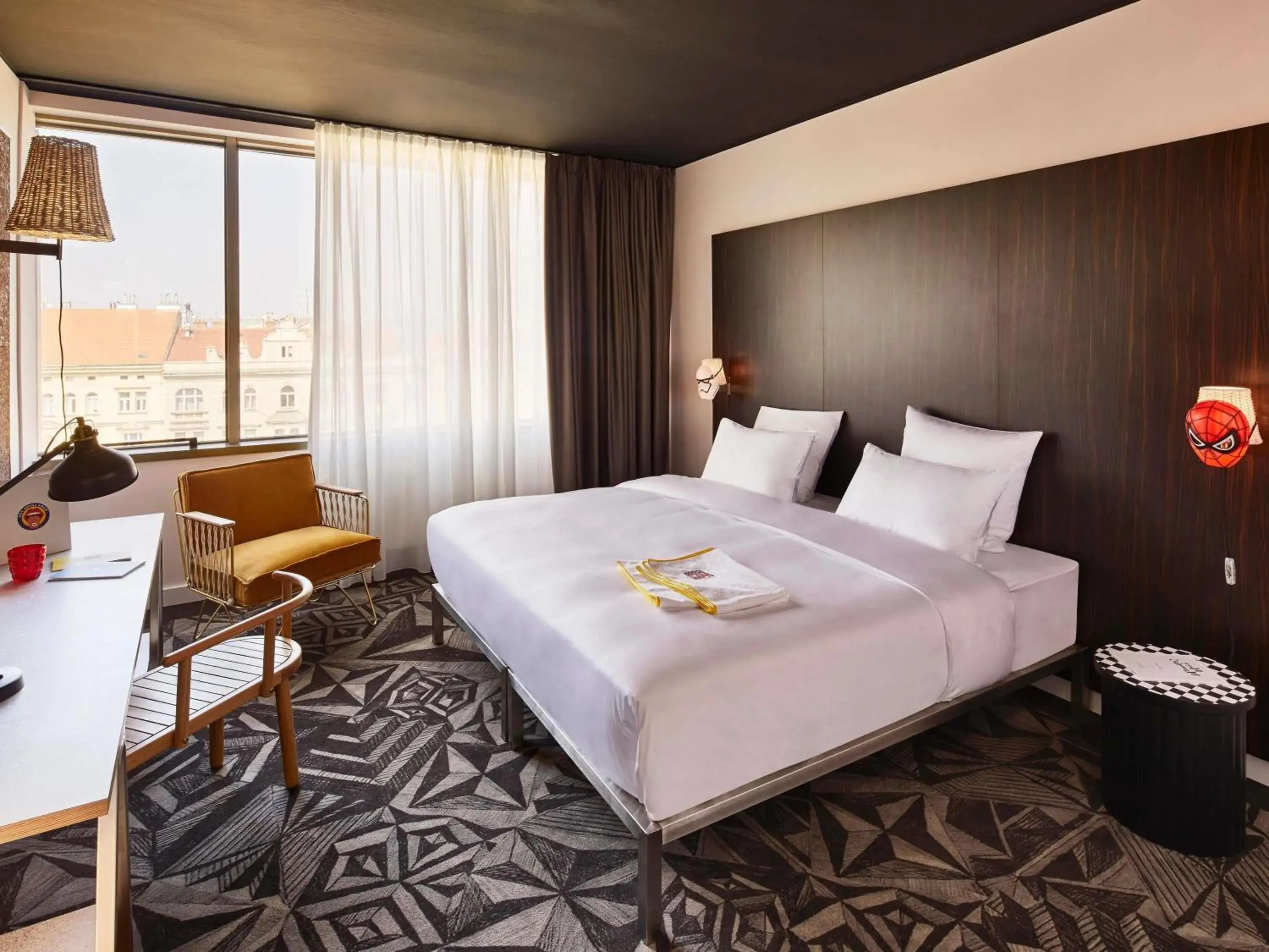 Bedroom, Bed in Mama Shelter Prague Bedroom, Bed in Mama Shelter Prague