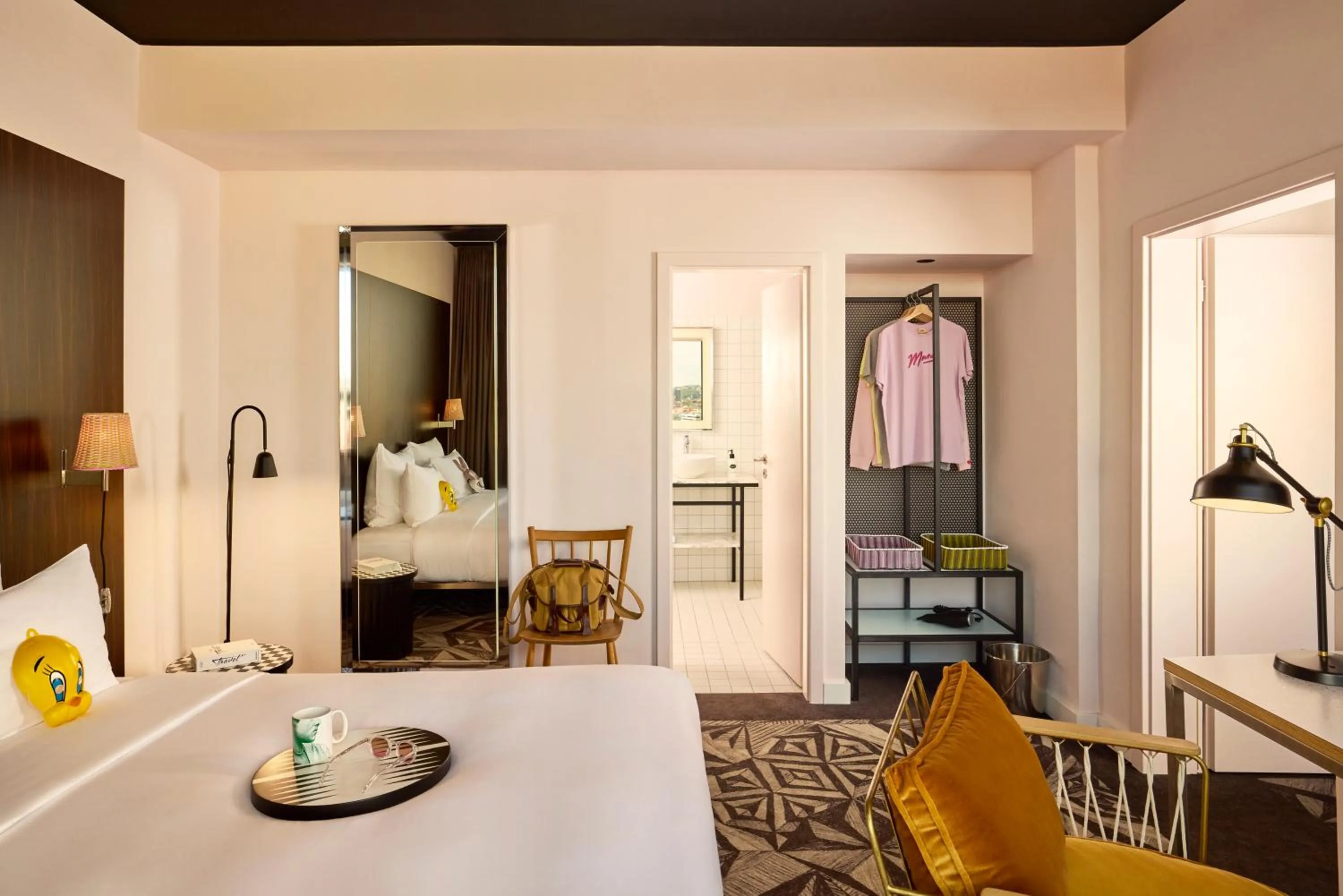 Bed in Mama Shelter Prague