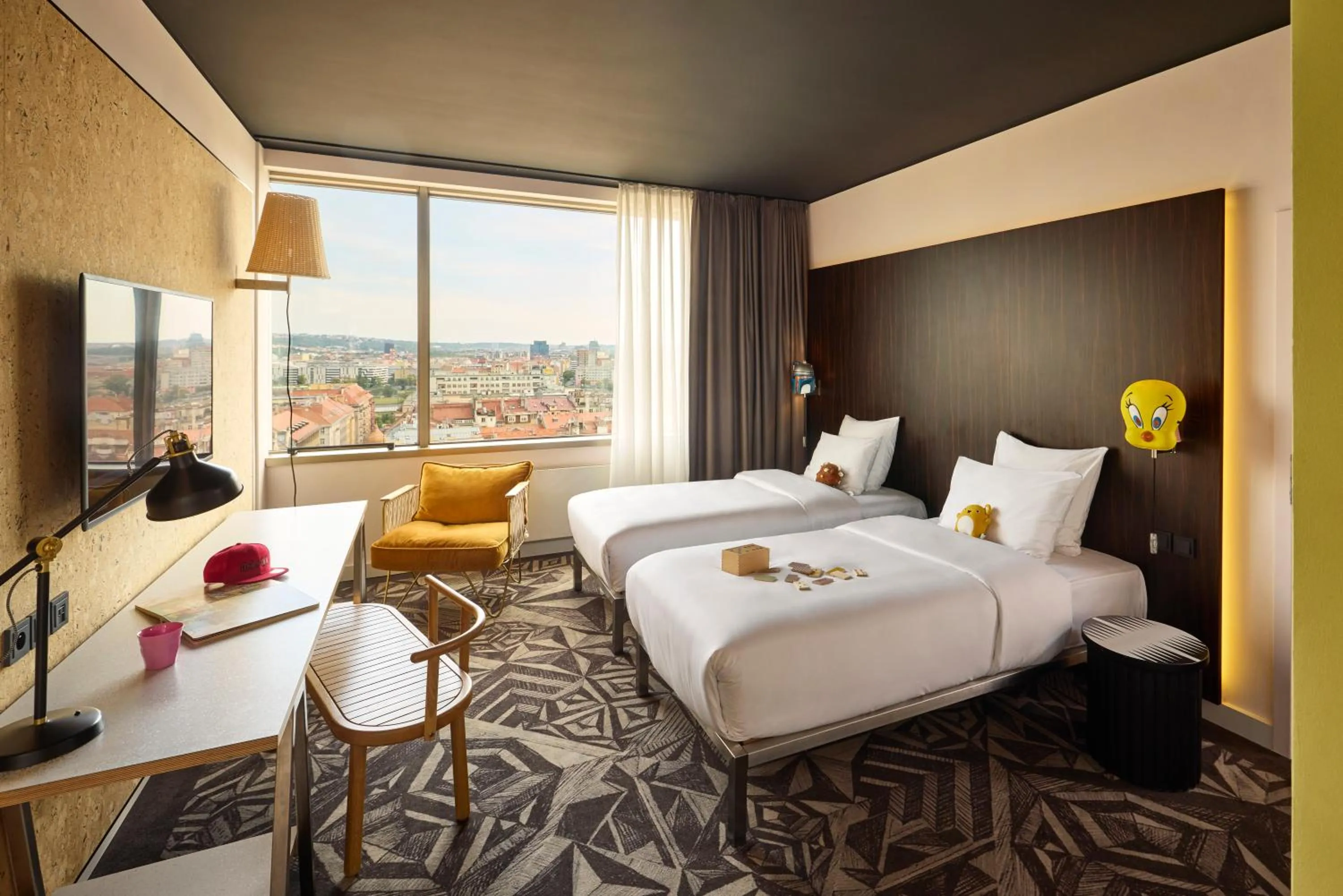 Bed in Mama Shelter Prague