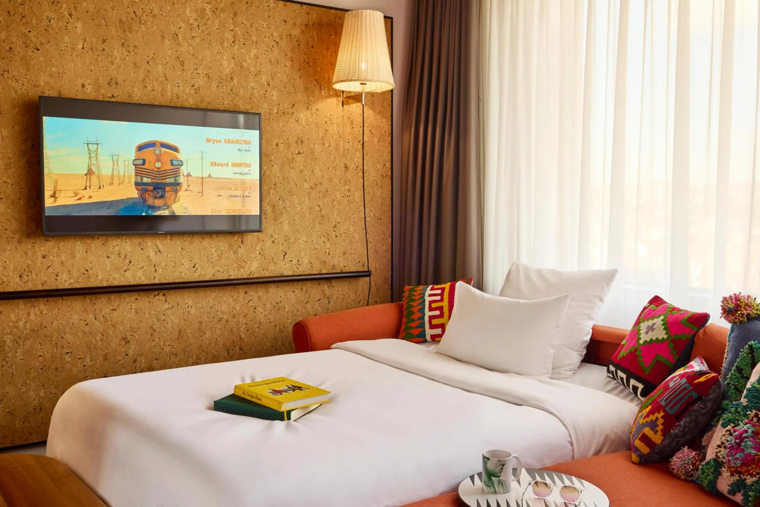 Bed in Mama Shelter Prague