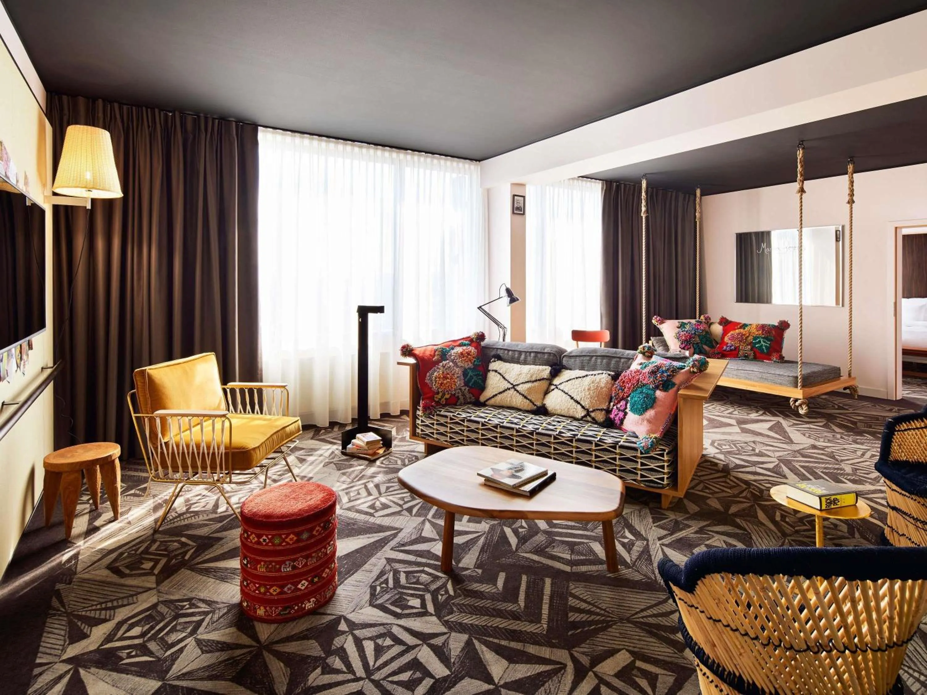 Bedroom in Mama Shelter Prague