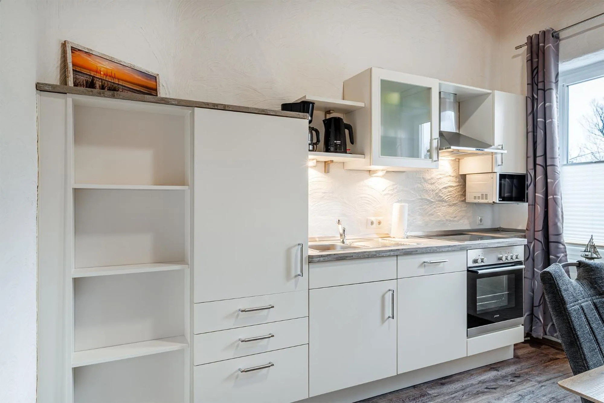 Kitchen or kitchenette in Villa Moorstern am Badesee Tannenhausen