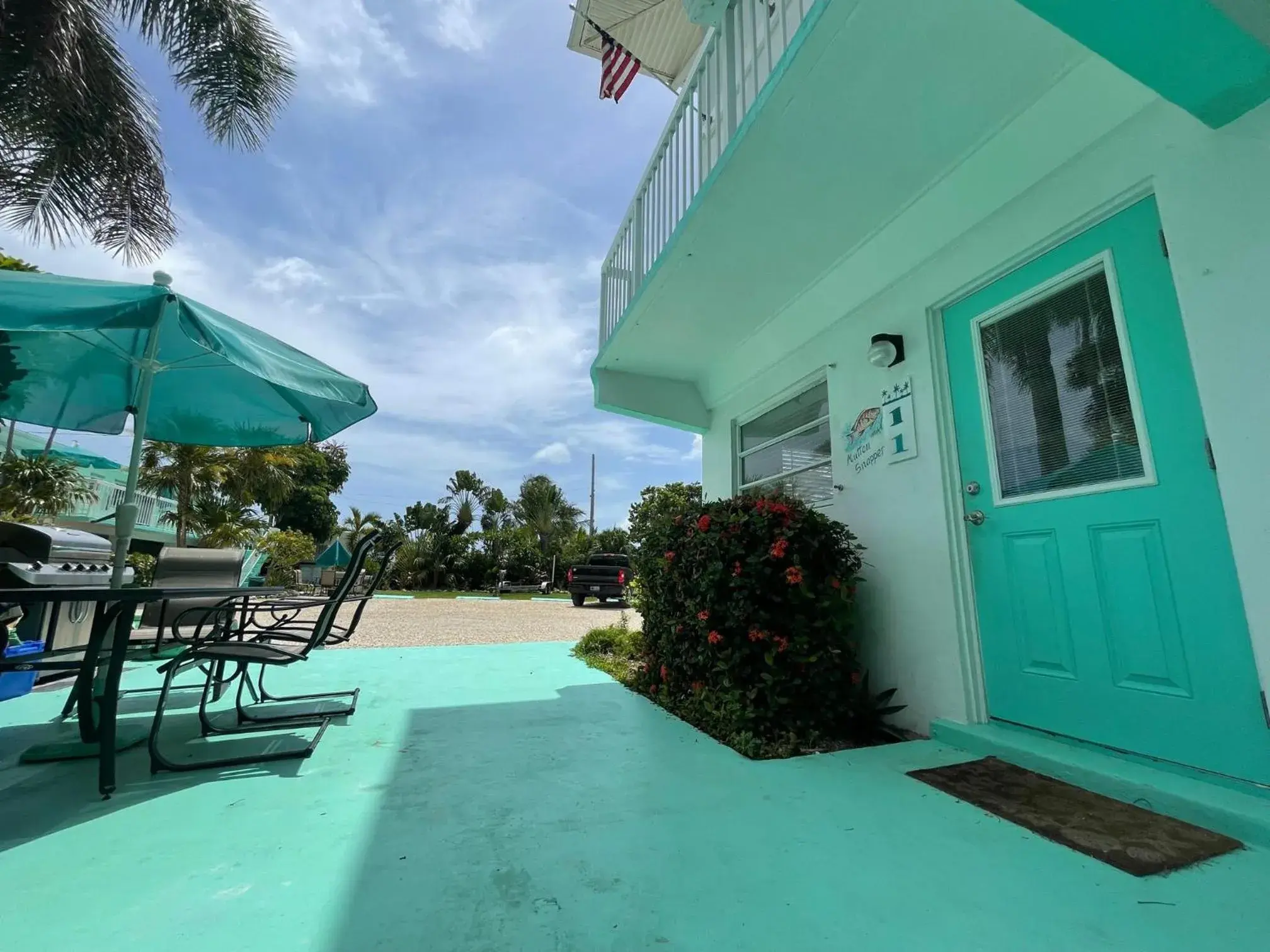 Patio in Gulf View Waterfront Resort Patio in Gulf View Waterfront Resort