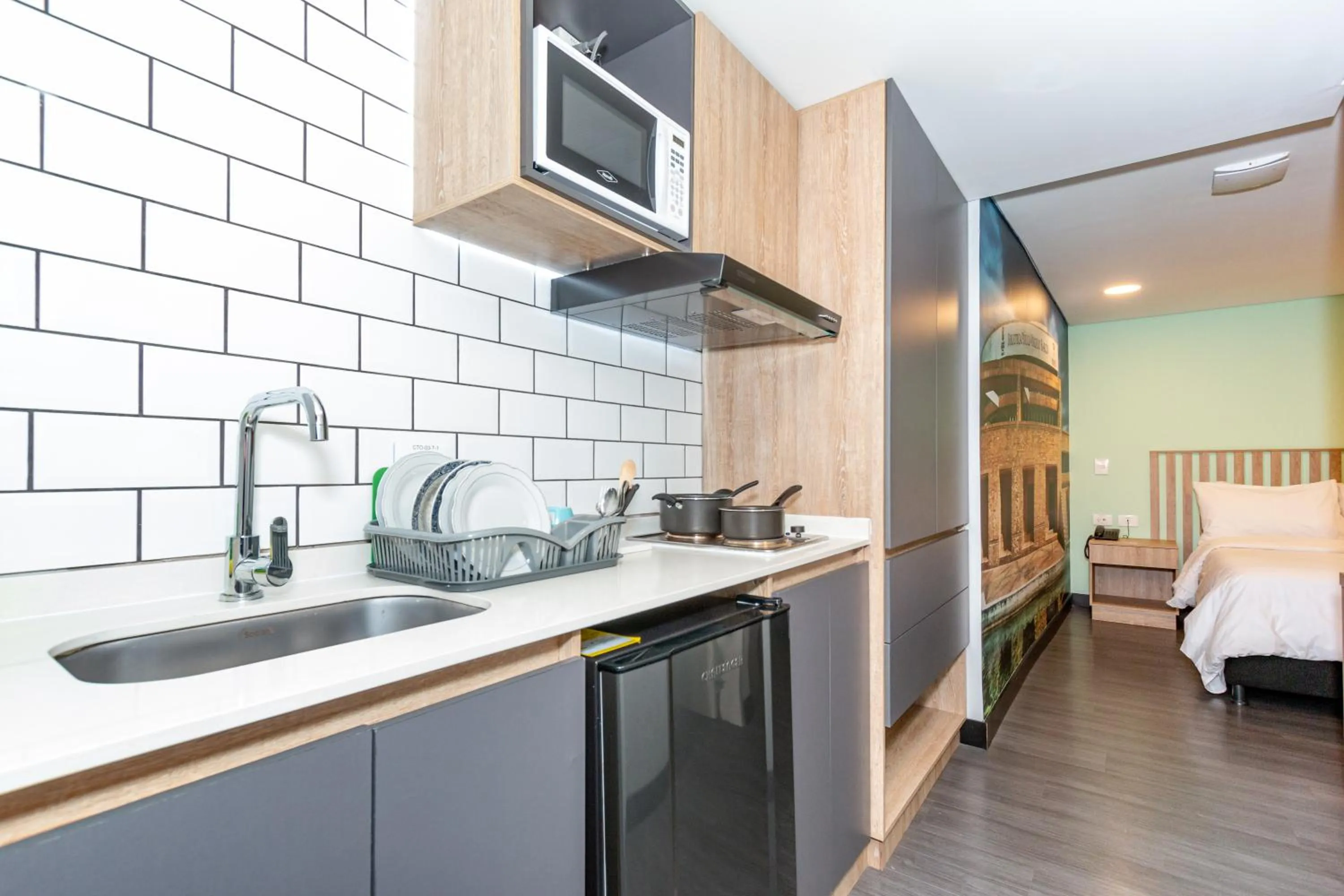 Kitchen or kitchenette, Bed in Terrazas