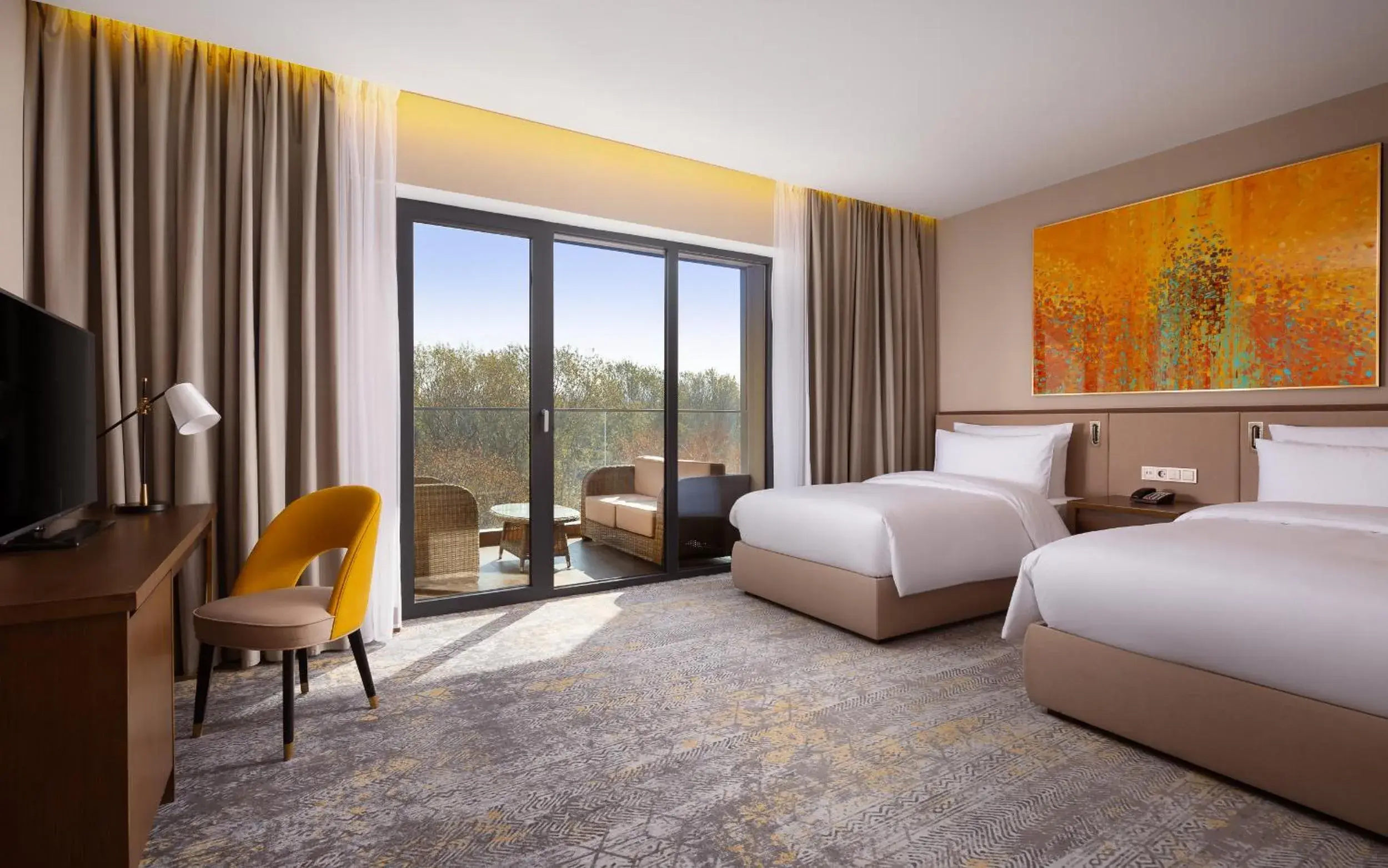 Deluxe Twin Room with Panoramic Mountain View in Swissôtel Wellness Resort Alatau Almaty Deluxe Twin Room with Panoramic Mountain View in Swissôtel Wellness Resort Alatau Almaty