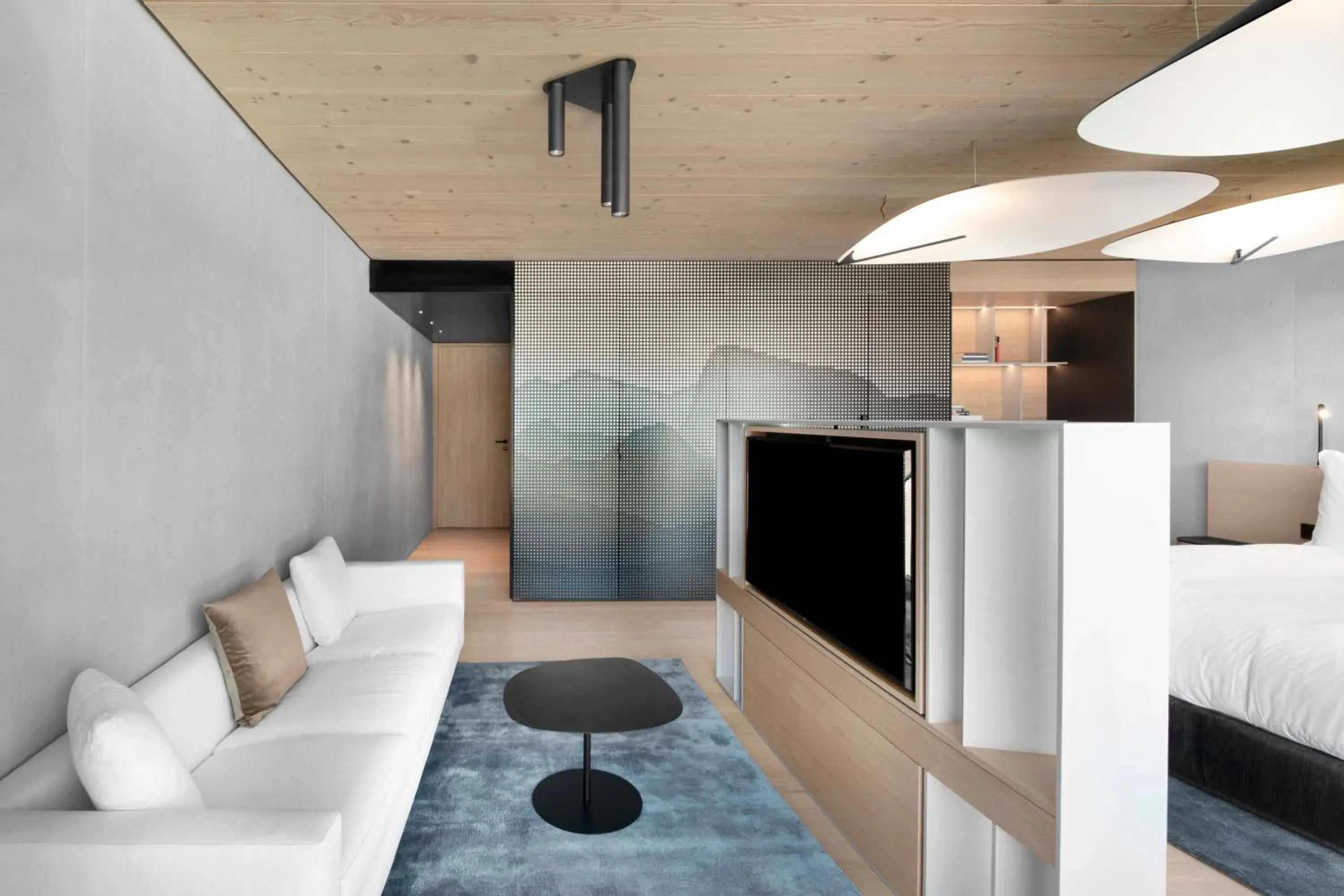 Living room, Bed in Hôtel des Horlogers Living room, Bed in Hôtel des Horlogers