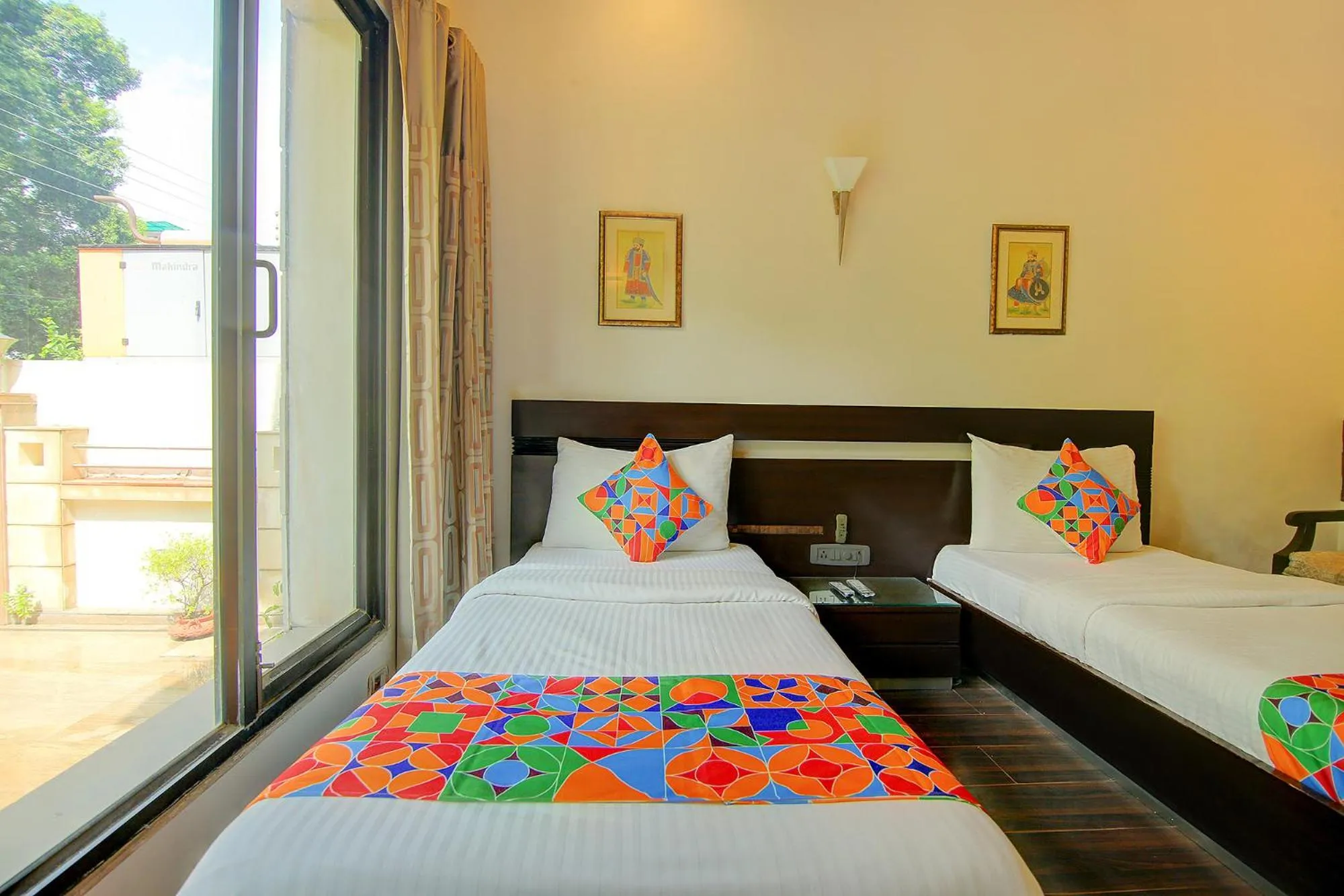 Bed in FabHotel Phoenix Hospitality Near DLF Cyber Hub & Metro, Gurugram