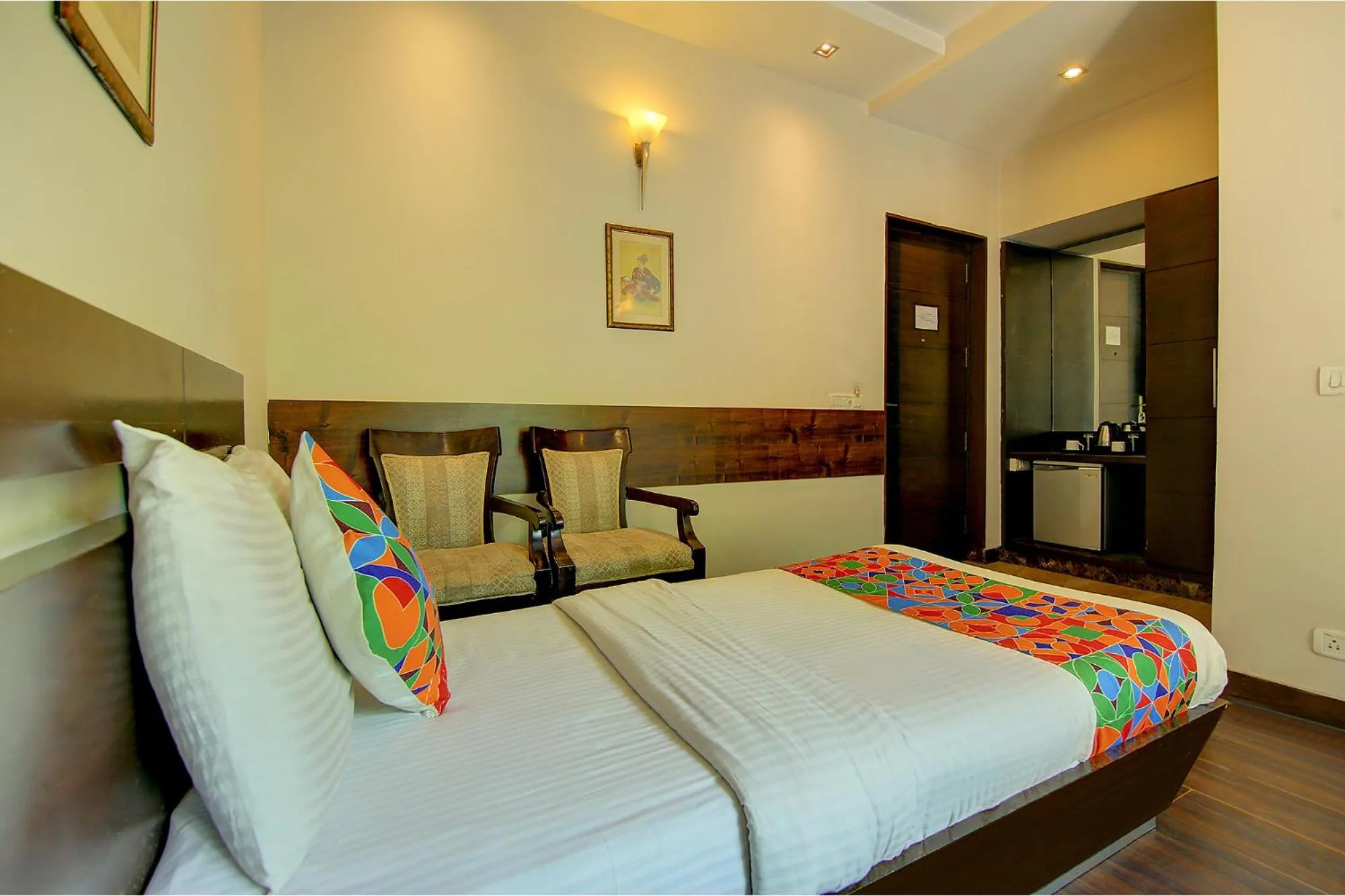 Bed in FabHotel Phoenix Hospitality Near DLF Cyber Hub & Metro, Gurugram