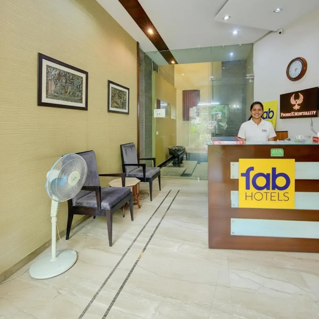 Lobby or reception in FabHotel Phoenix Hospitality Near DLF Cyber Hub & Metro, Gurugram Lobby or reception in FabHotel Phoenix Hospitality Near DLF Cyber Hub & Metro, Gurugram