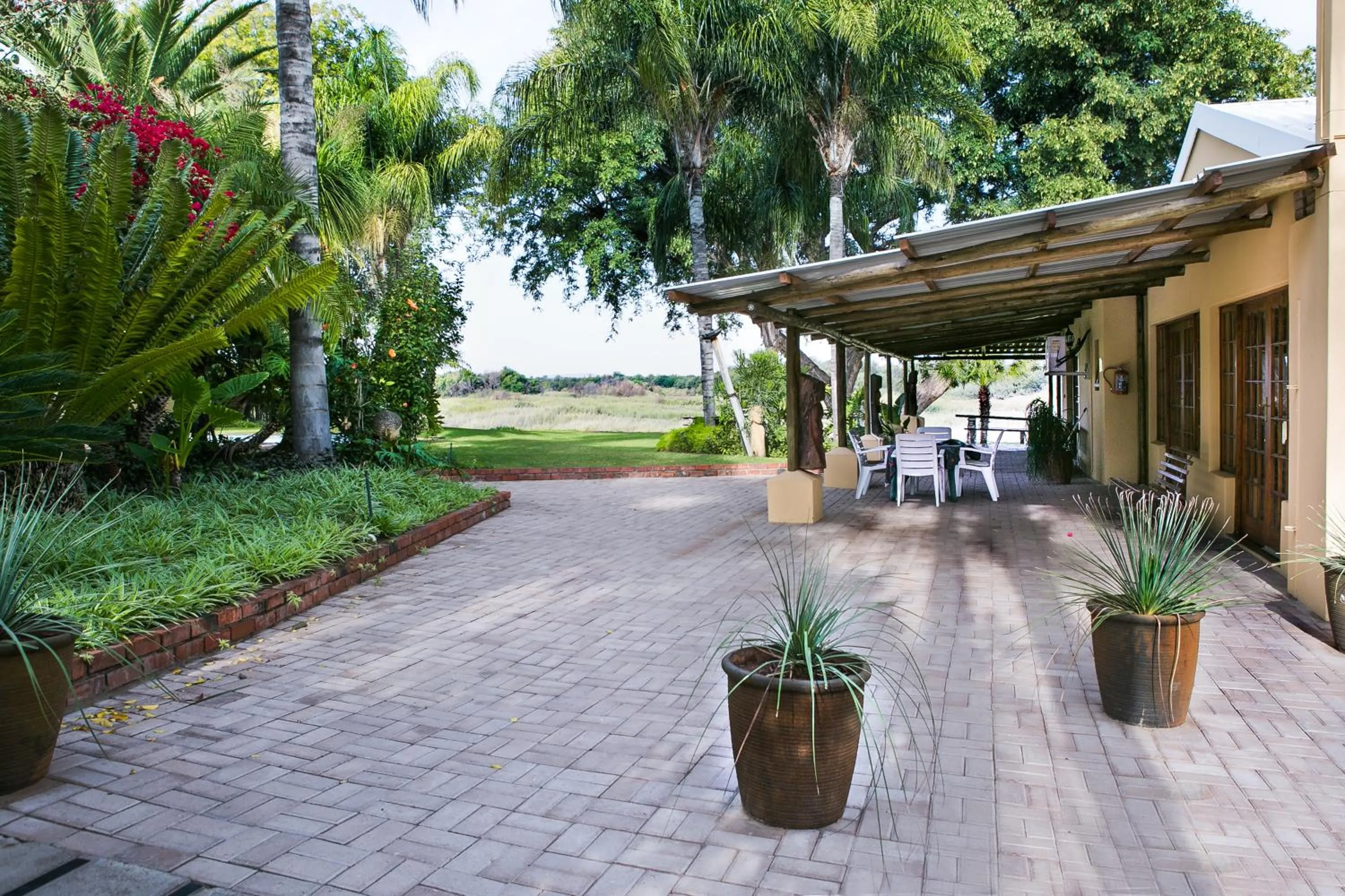Patio in Riverbank Lodge