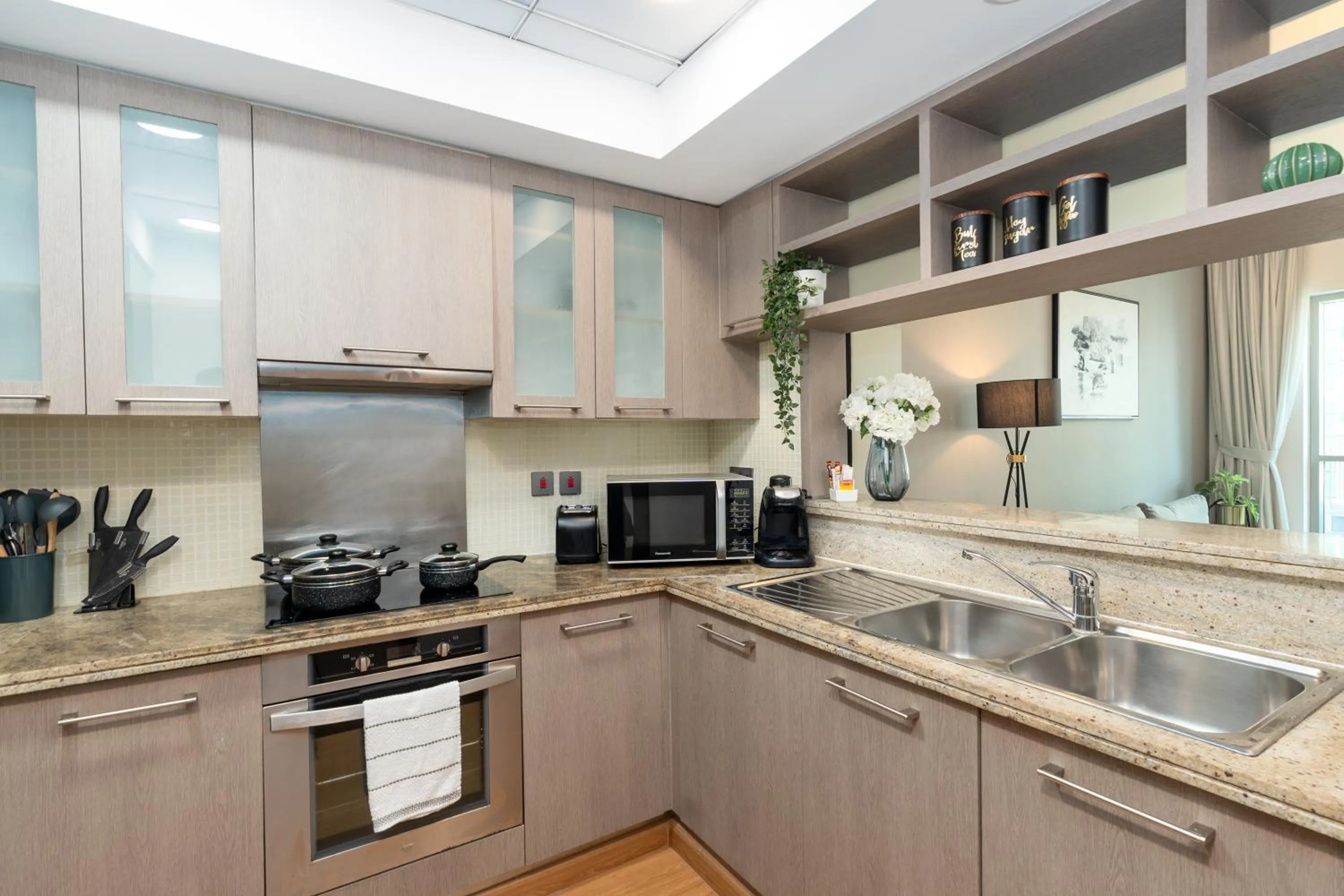 kitchen in White Sage - Fountain View Stylish Apt With Spacious Terrace