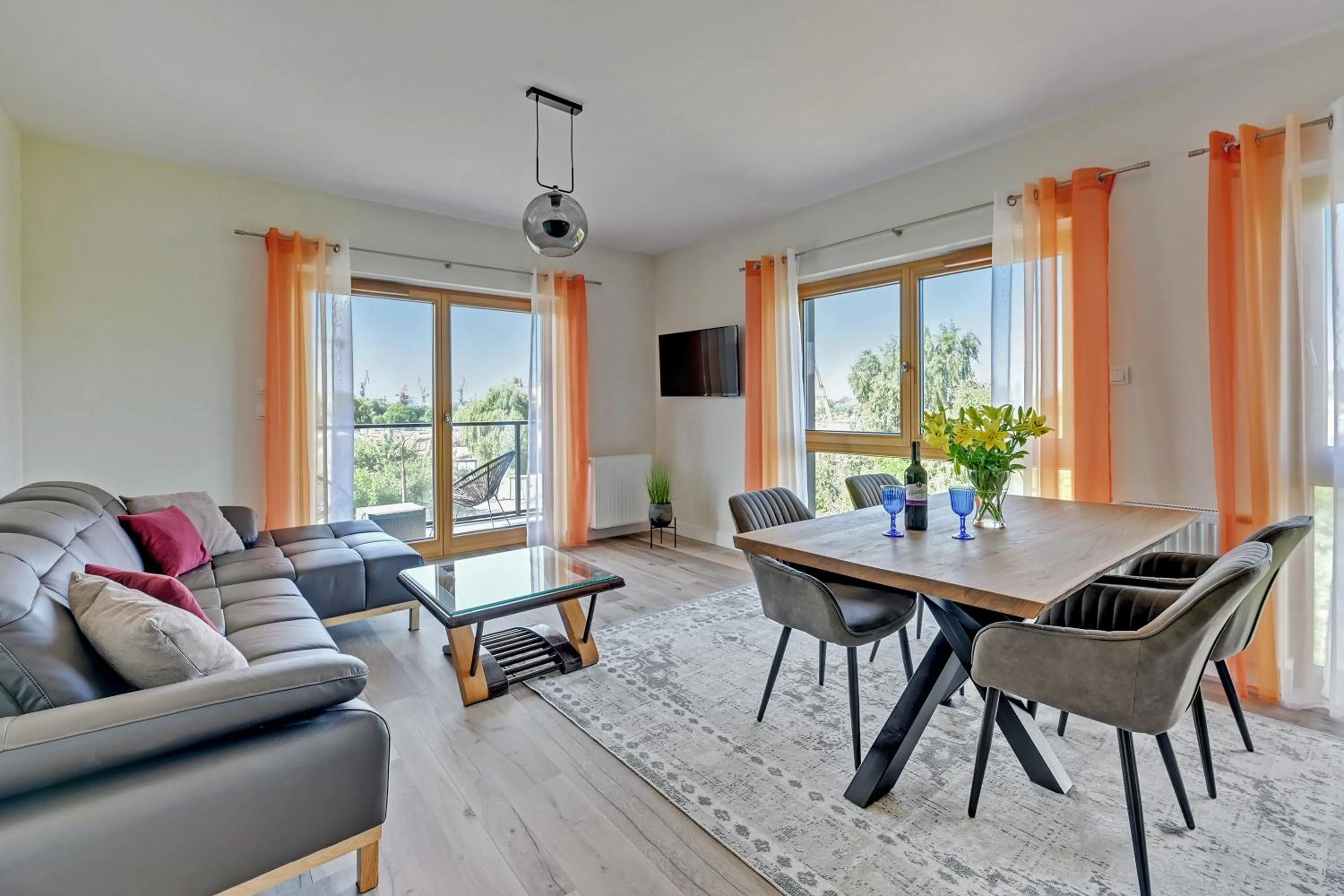 Apartment with Balcony - Sienna Grobla 6D Street in Nadmotławie Sauna & Gym by Blue Mandarin
