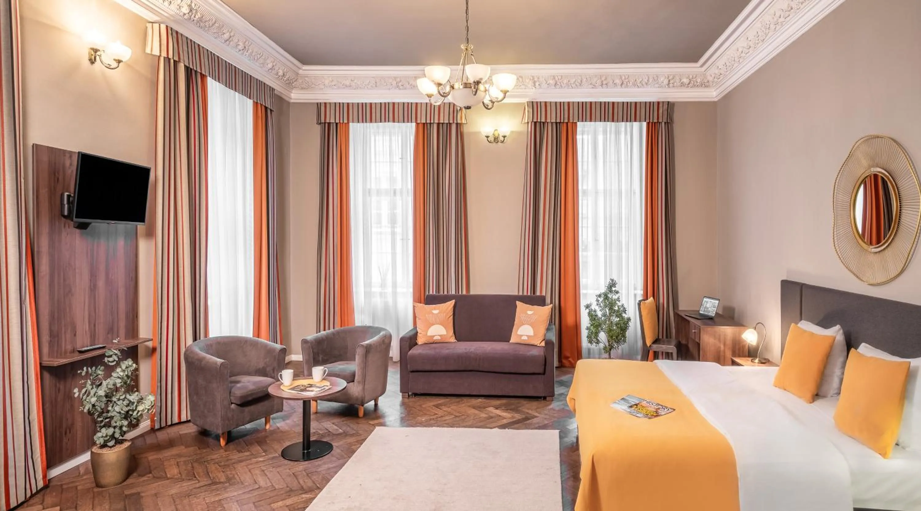 Living room, Bed in Hotel "Palác U Kočků" by Adrez, Palace At the Cats
