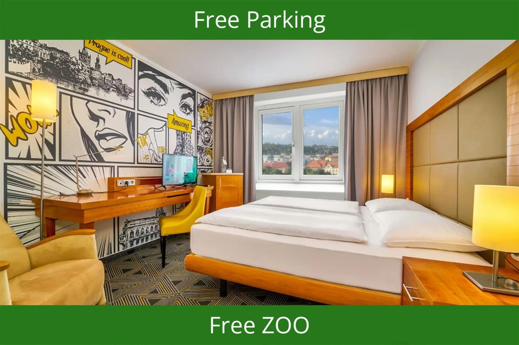 Bed in Hotel Uno Prague