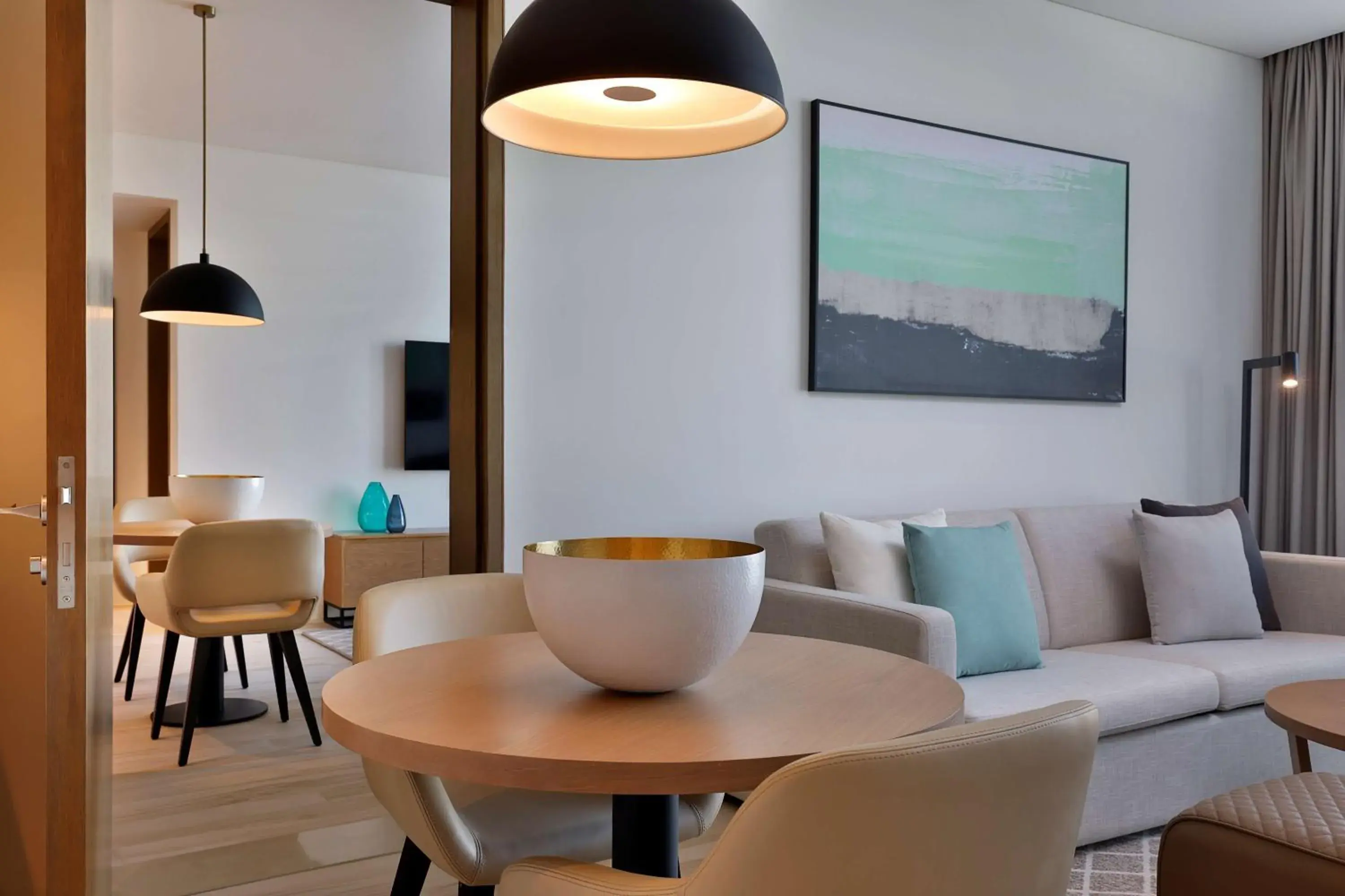 Living room in Doubletree By Hilton Abu Dhabi Yas Island Residences Living room in Doubletree By Hilton Abu Dhabi Yas Island Residences