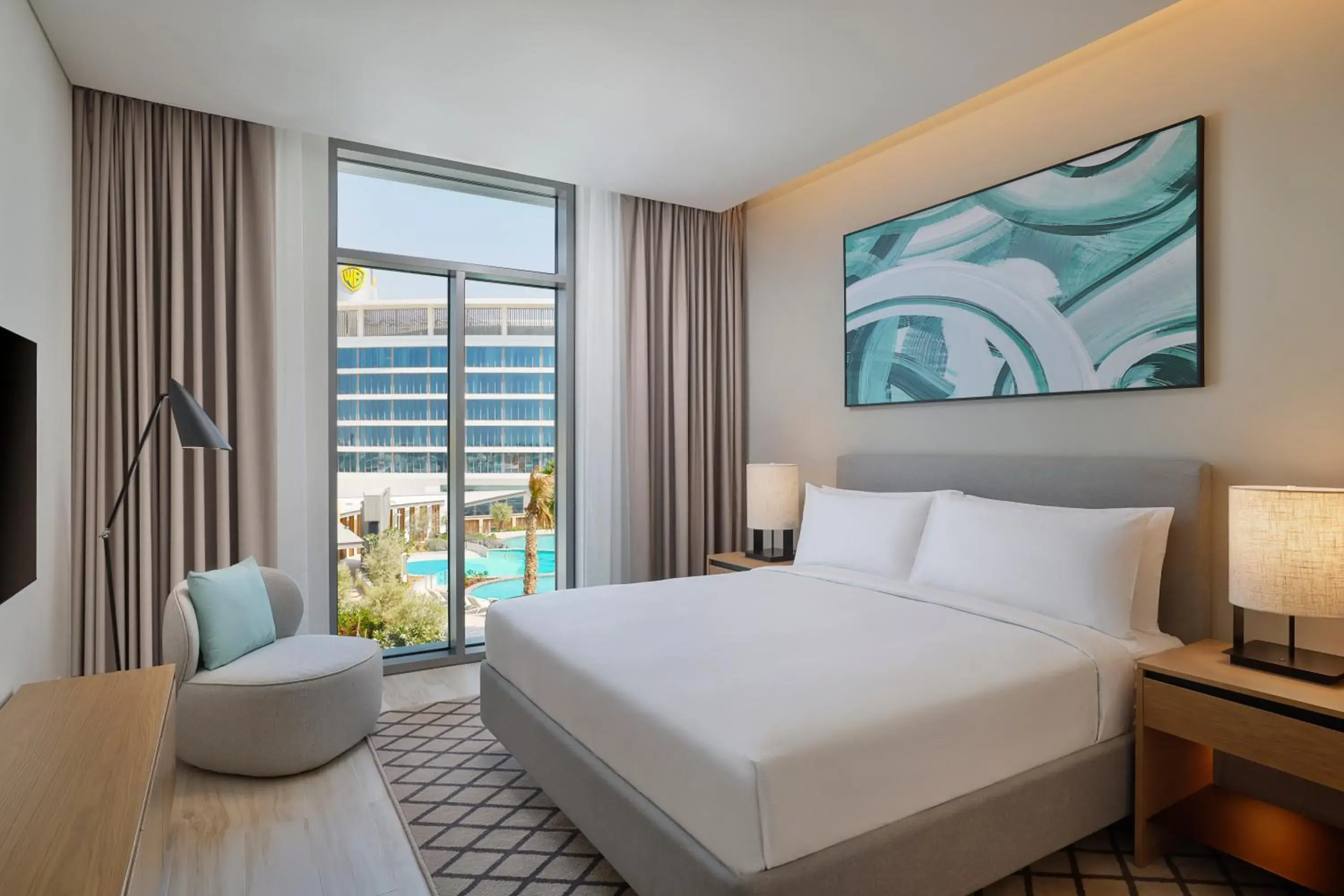 View (from property/room), Bed in Doubletree By Hilton Abu Dhabi Yas Island Residences View (from property/room), Bed in Doubletree By Hilton Abu Dhabi Yas Island Residences