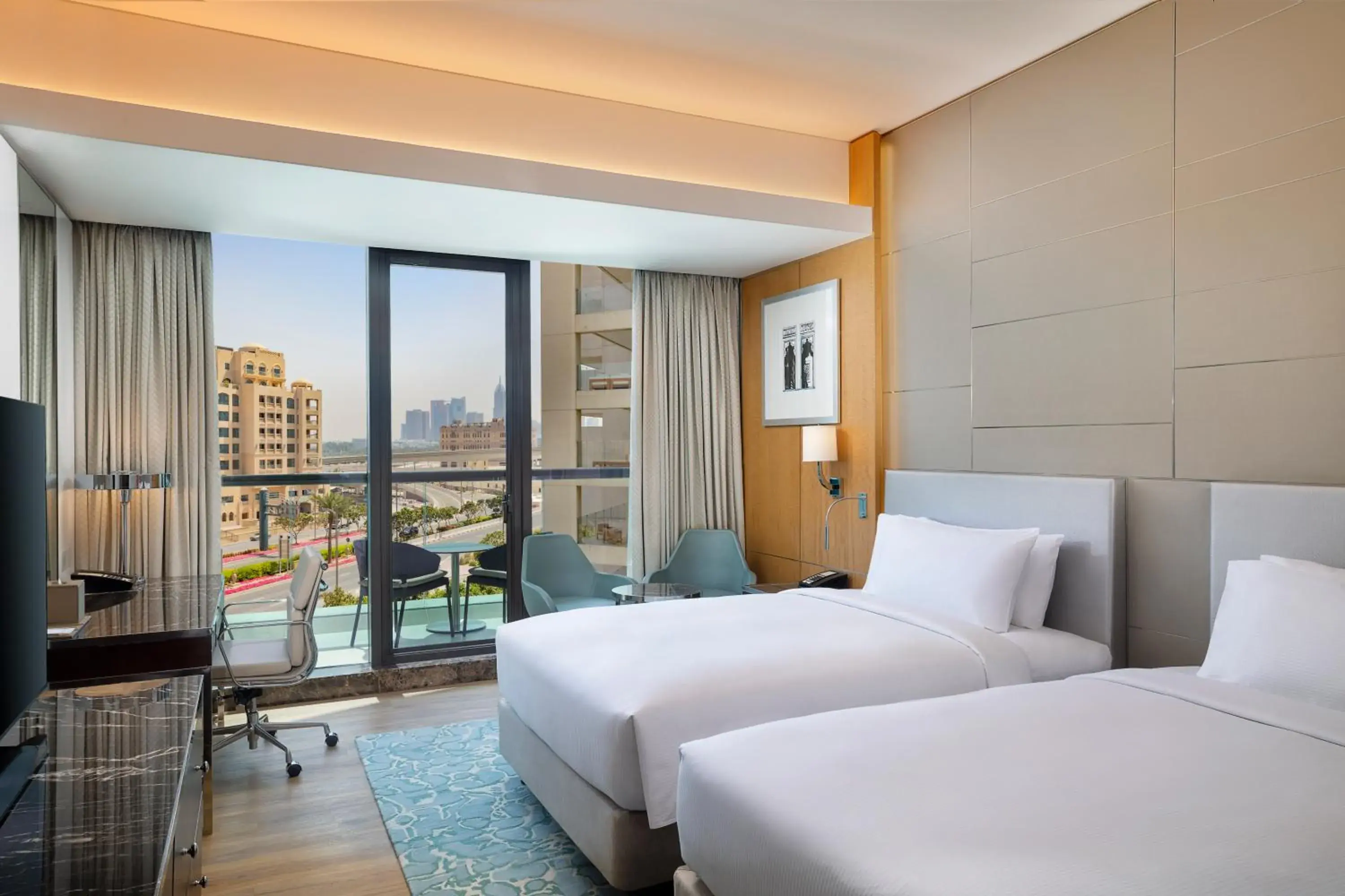Double Room with Two Double Beds and Balcony in Hilton Dubai Palm Jumeirah Double Room with Two Double Beds and Balcony in Hilton Dubai Palm Jumeirah