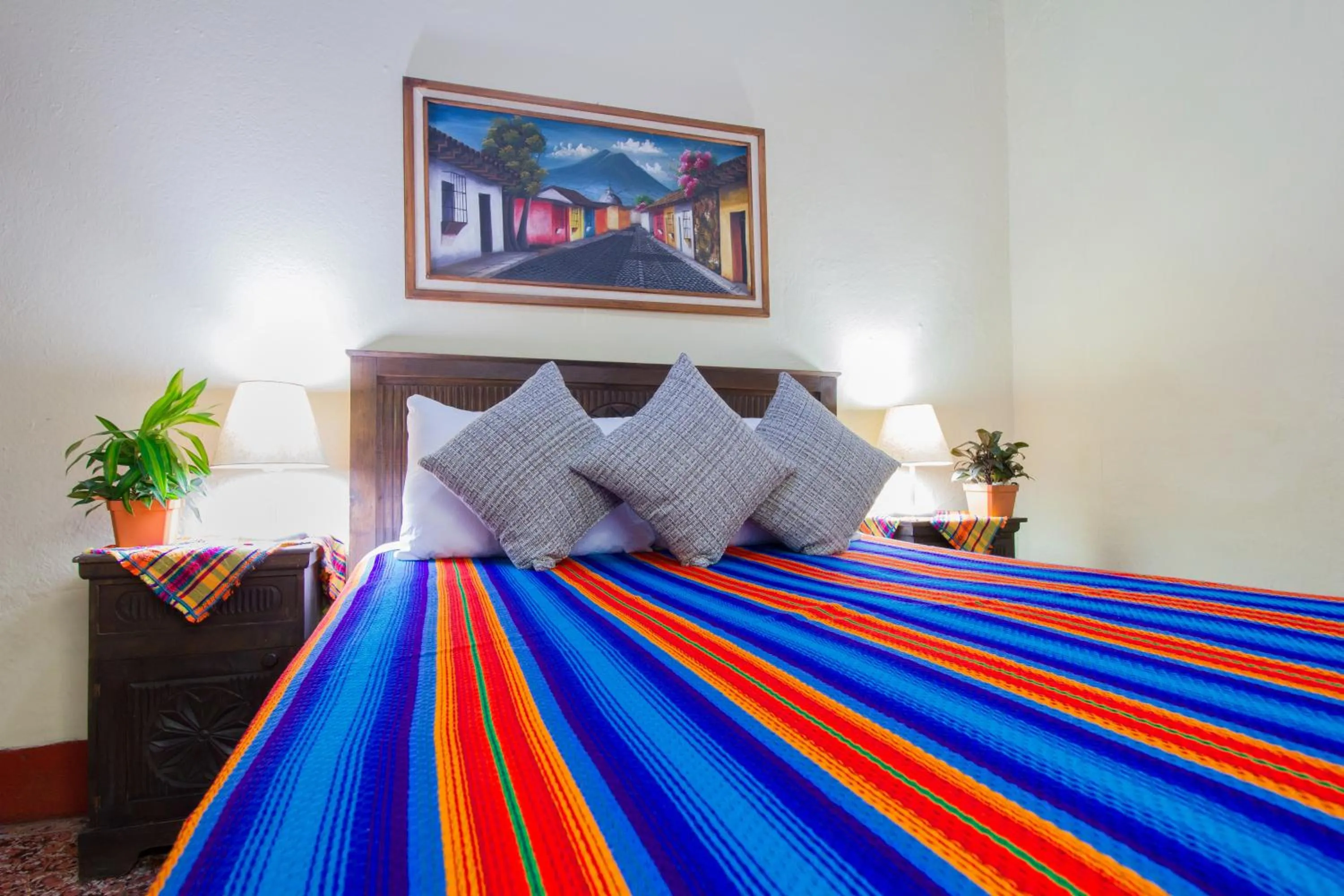 Bed in Hostal Antigua