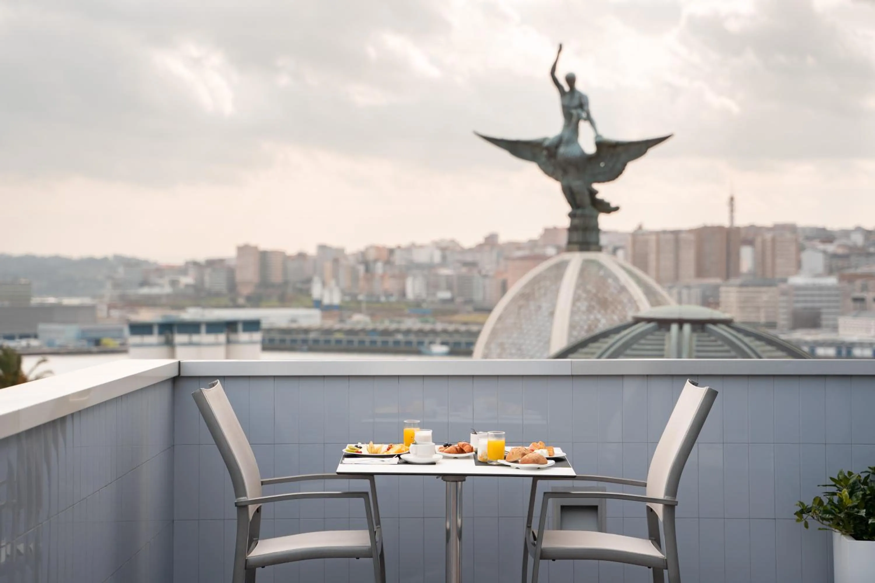 Balcony/Terrace in Eurostars Blue Coruña